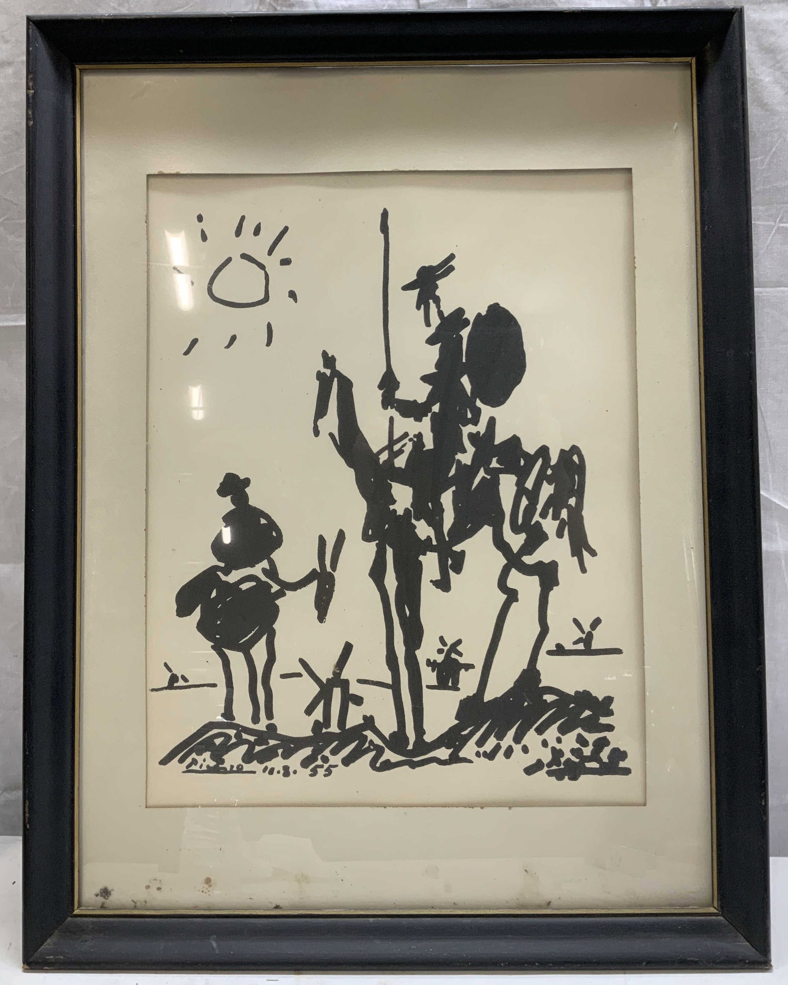 Framed After Picasso Don Quixote Lithograph 26in (1 of 6)