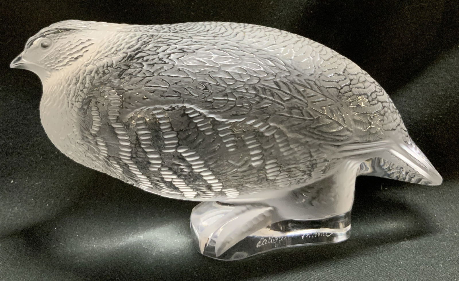 Lalique Frosted Crystal Quail Figurine FRANCE (1 of 6)