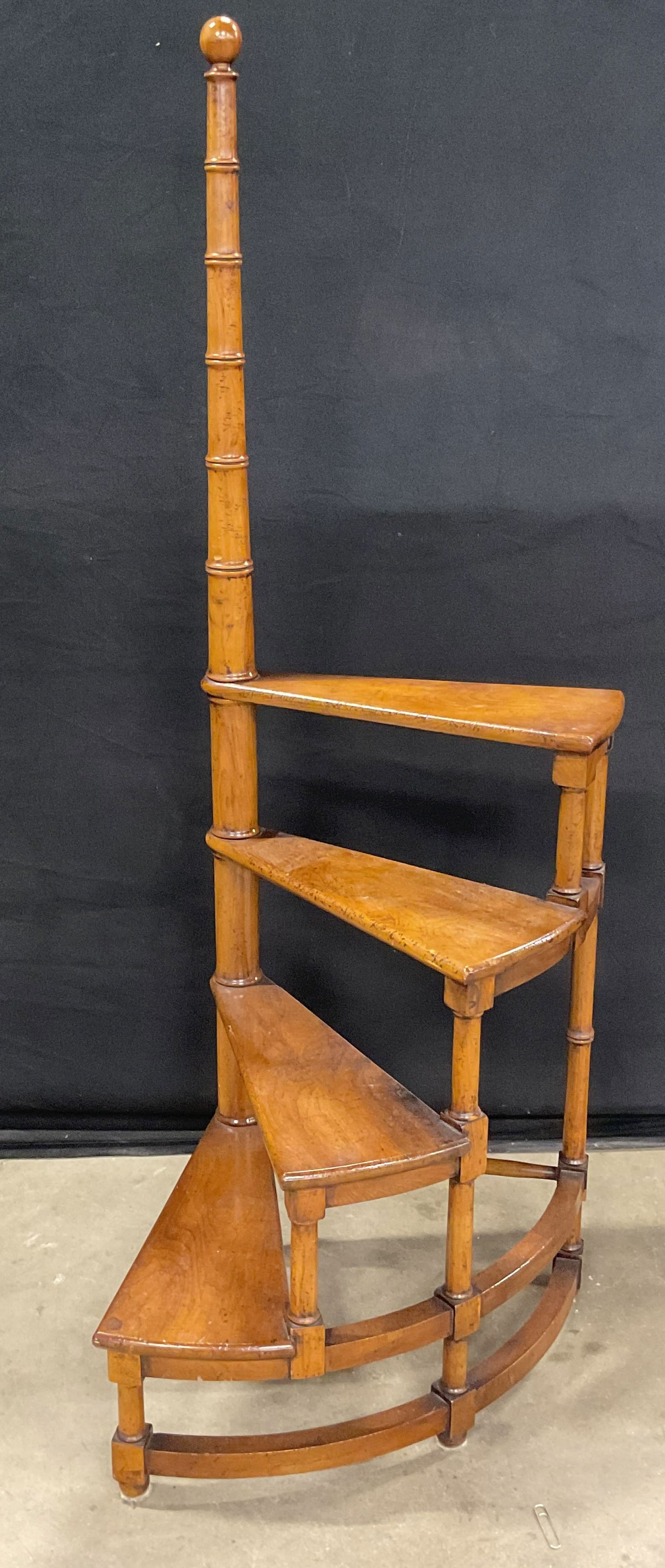 English Style Wood Spiral Library Step Ladder 46in (1 of 6)