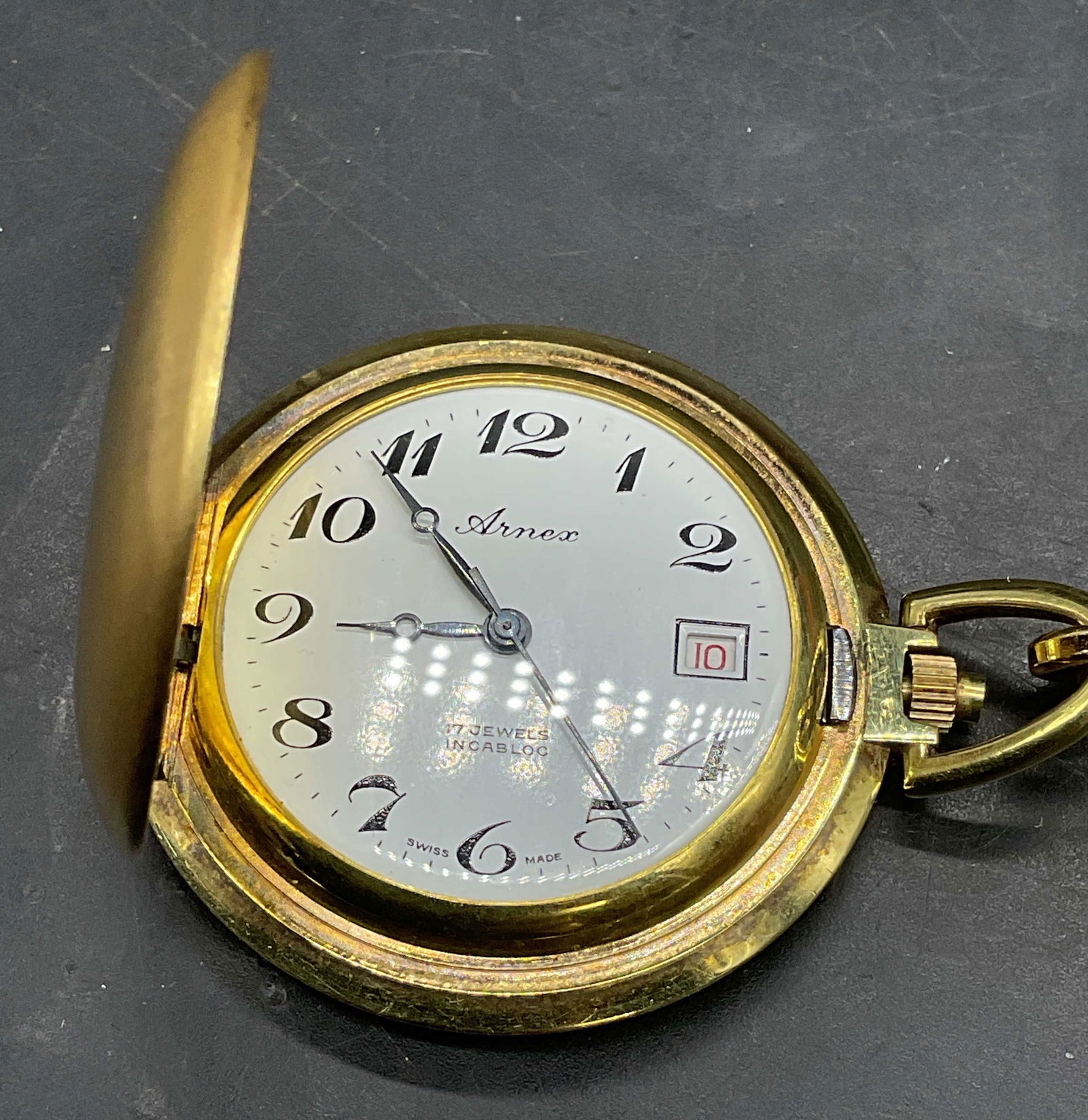 Vintage Arnex Gold Tn 17 Jewel Pocket Watch (1 of 6)