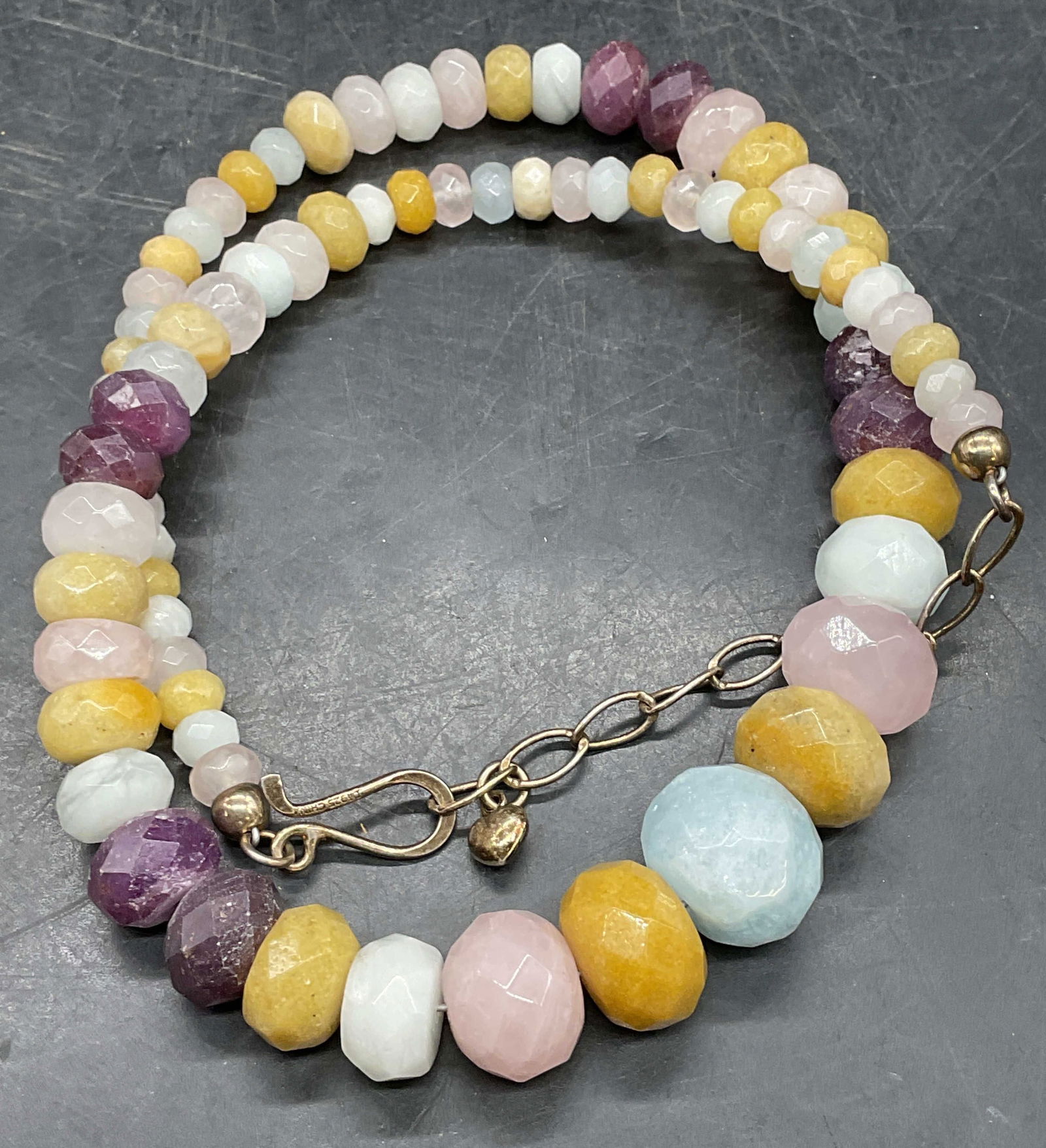 Signed Sterling Silver Semiprecious Necklace (1 of 6)