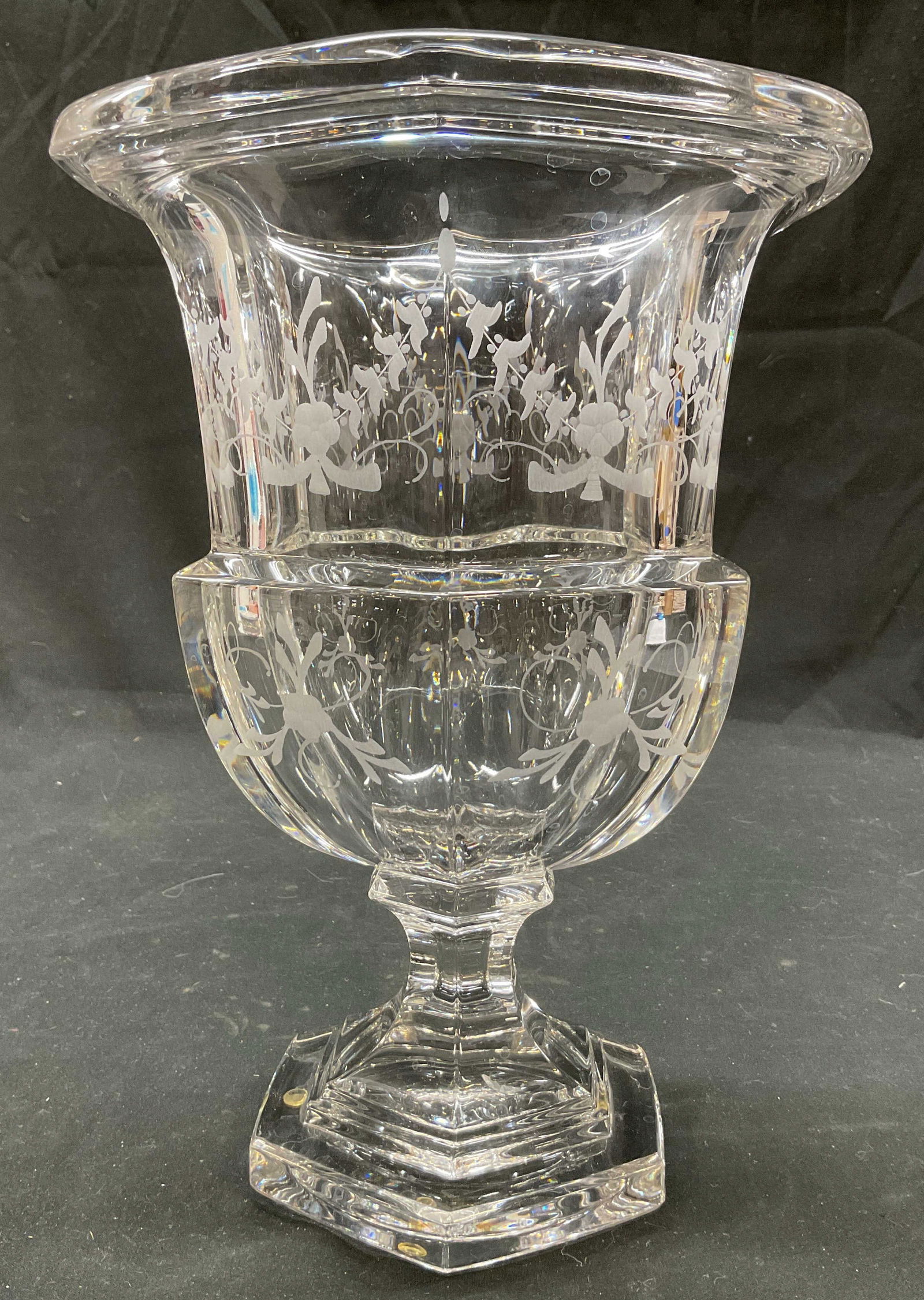 SGND Tiffany & Co. Biedermeier Etched Crystal Vase (1 of 8)