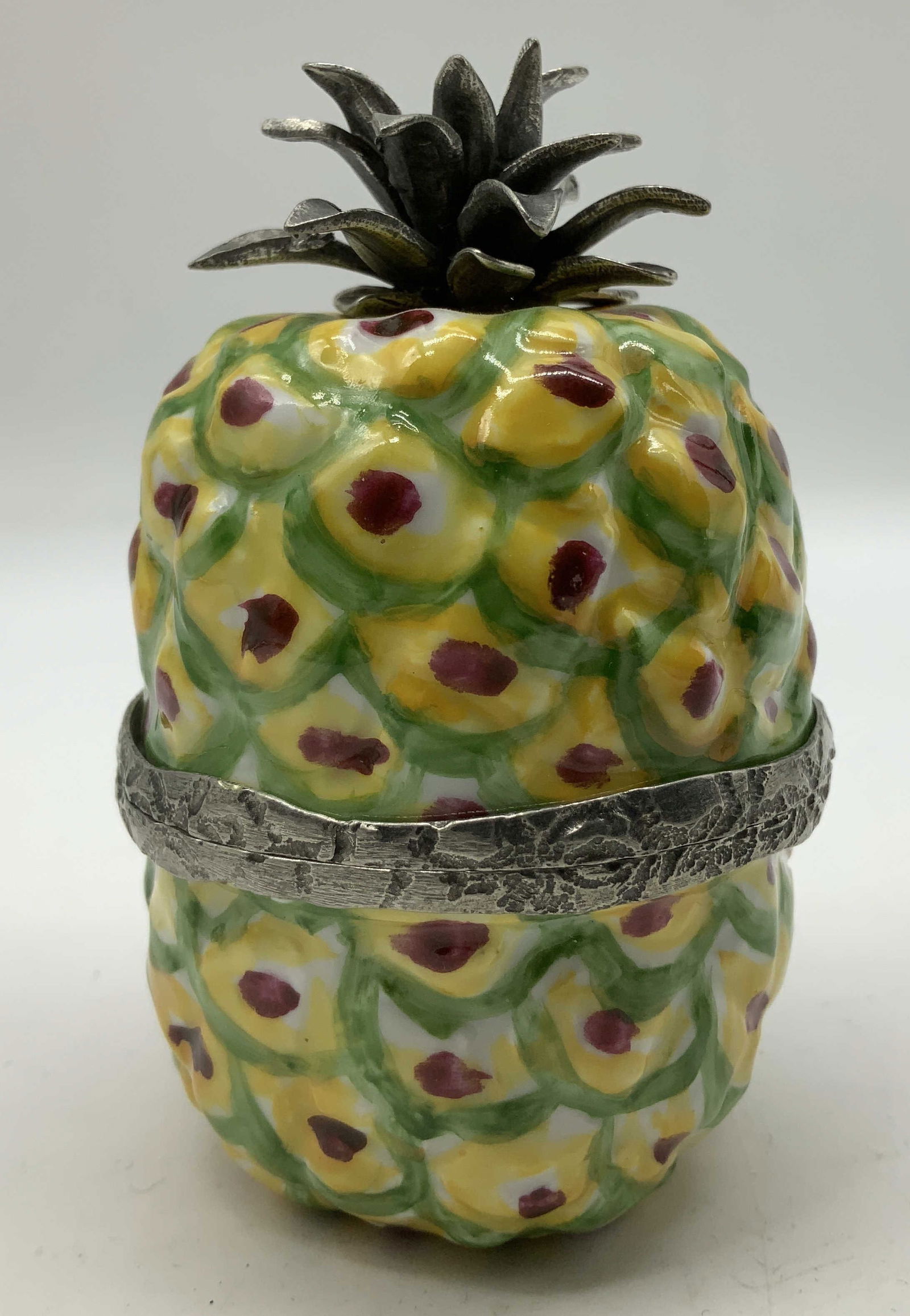 Limoges Hand Painted Pineapple Trinket Box FRANCE (1 of 7)