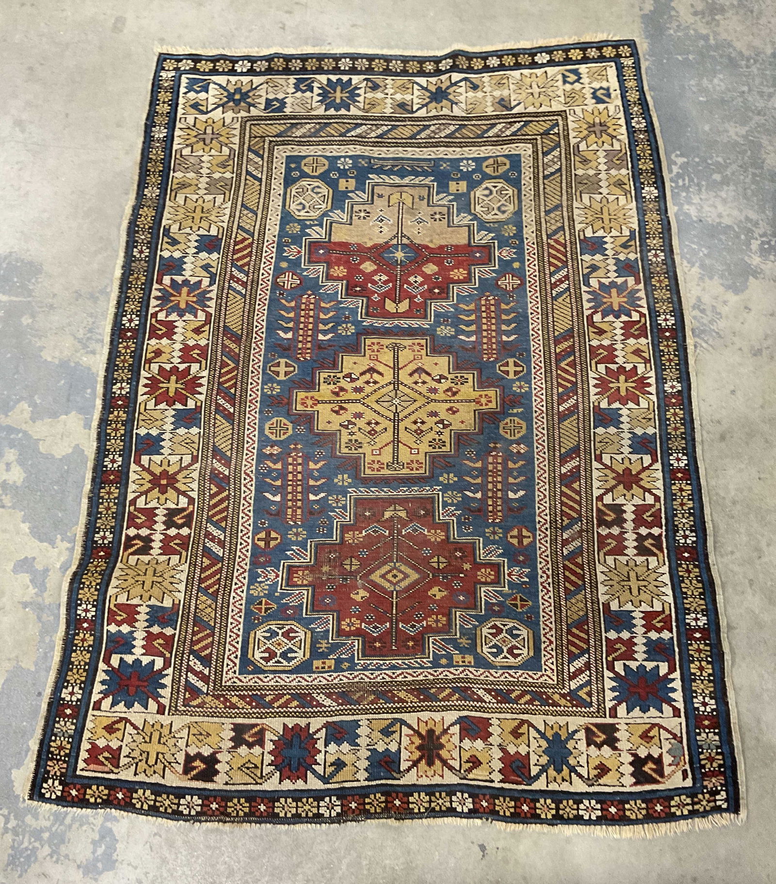 Antique Caucasian Kazak Wool Area Rug (1 of 6)