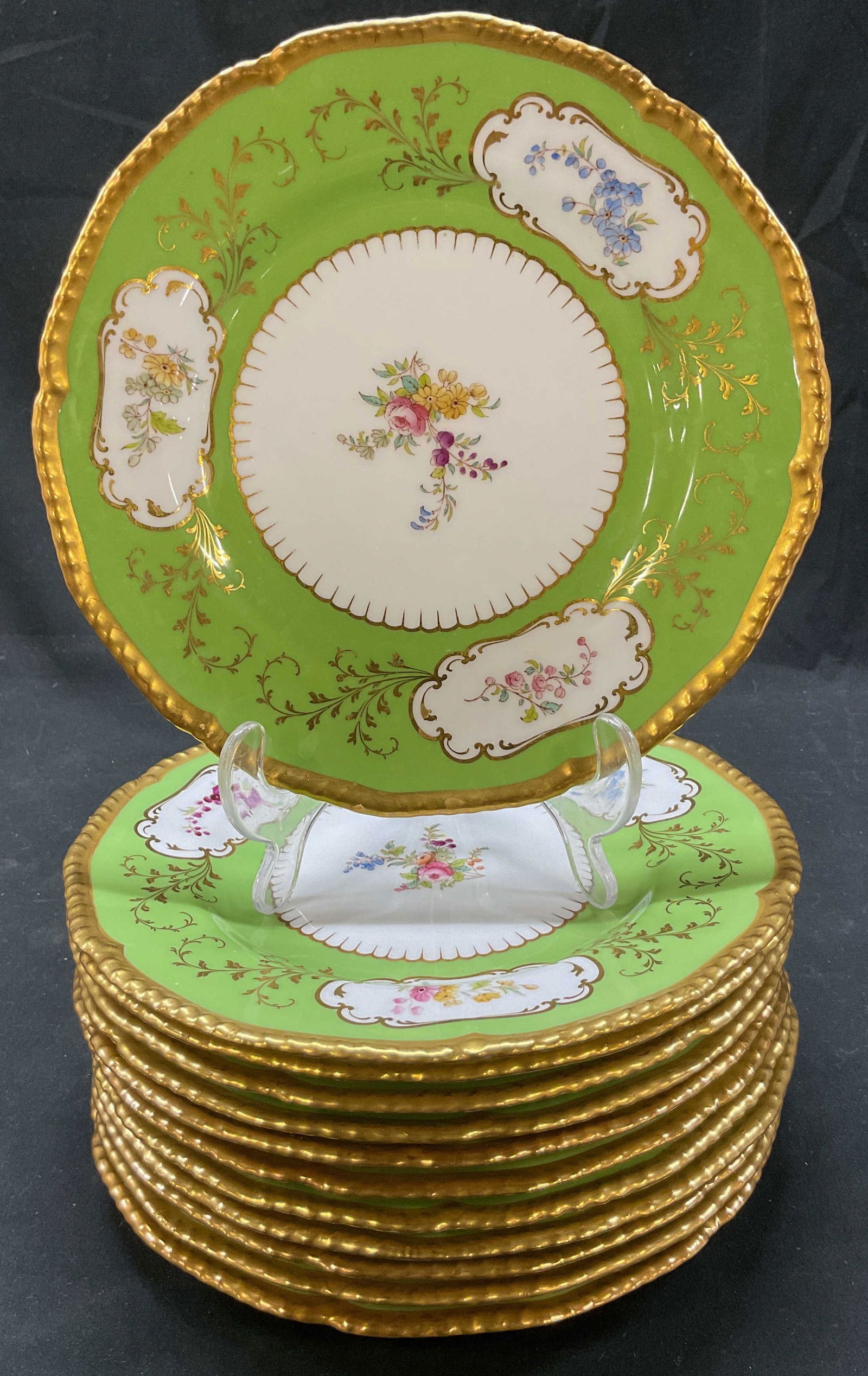 Set 12 SGND BWM & Co. Porcelain Plates England (1 of 10)