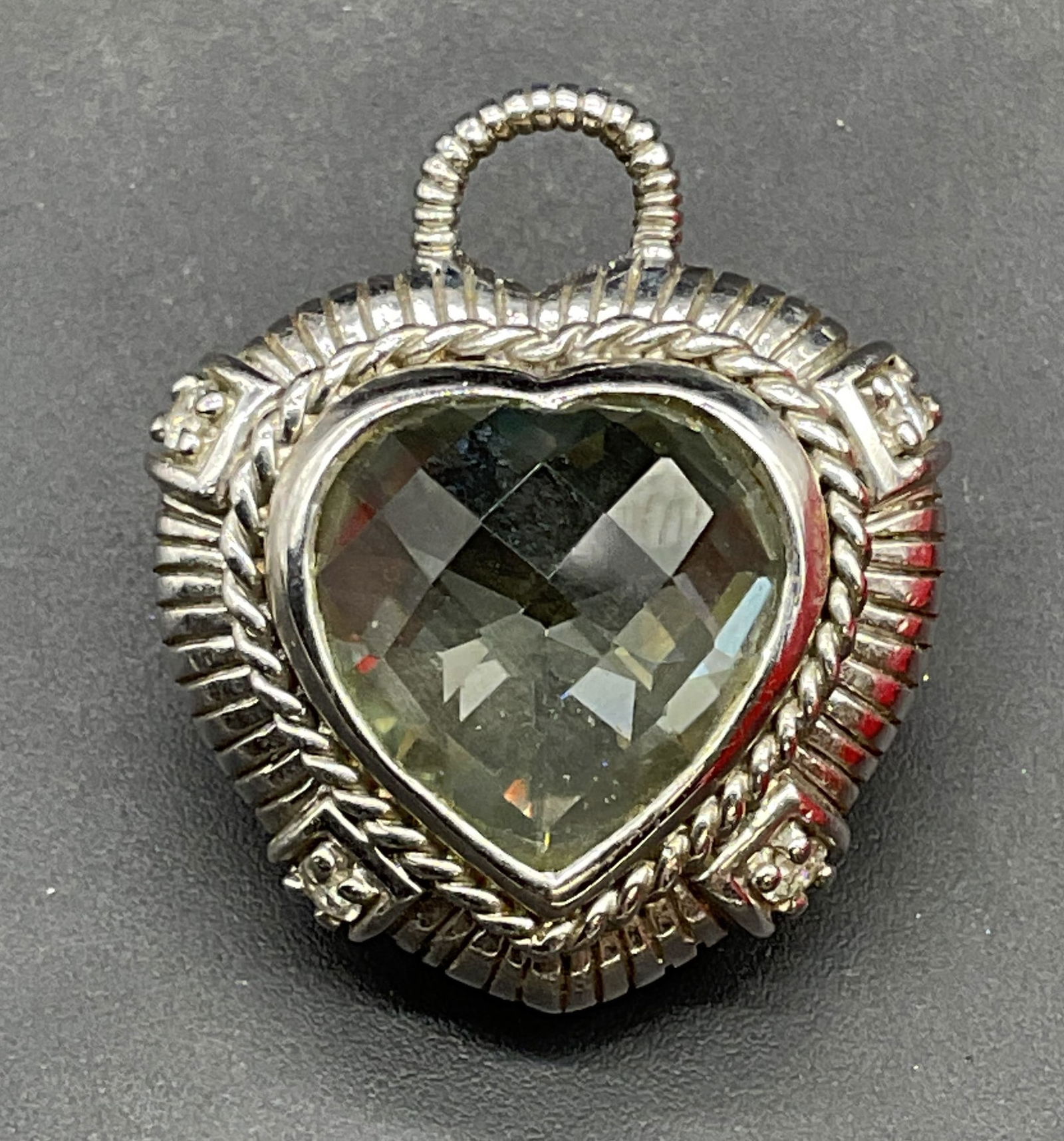 Sterling Silver Semiprecious Heart Pendant (1 of 6)