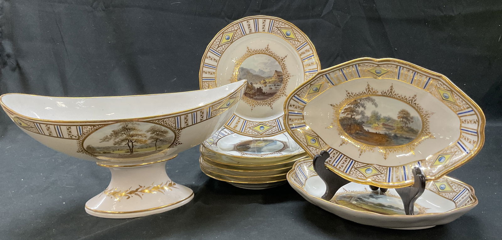 Set 9 Hand Painted Porcelain Landscape Tableware (1 of 20)