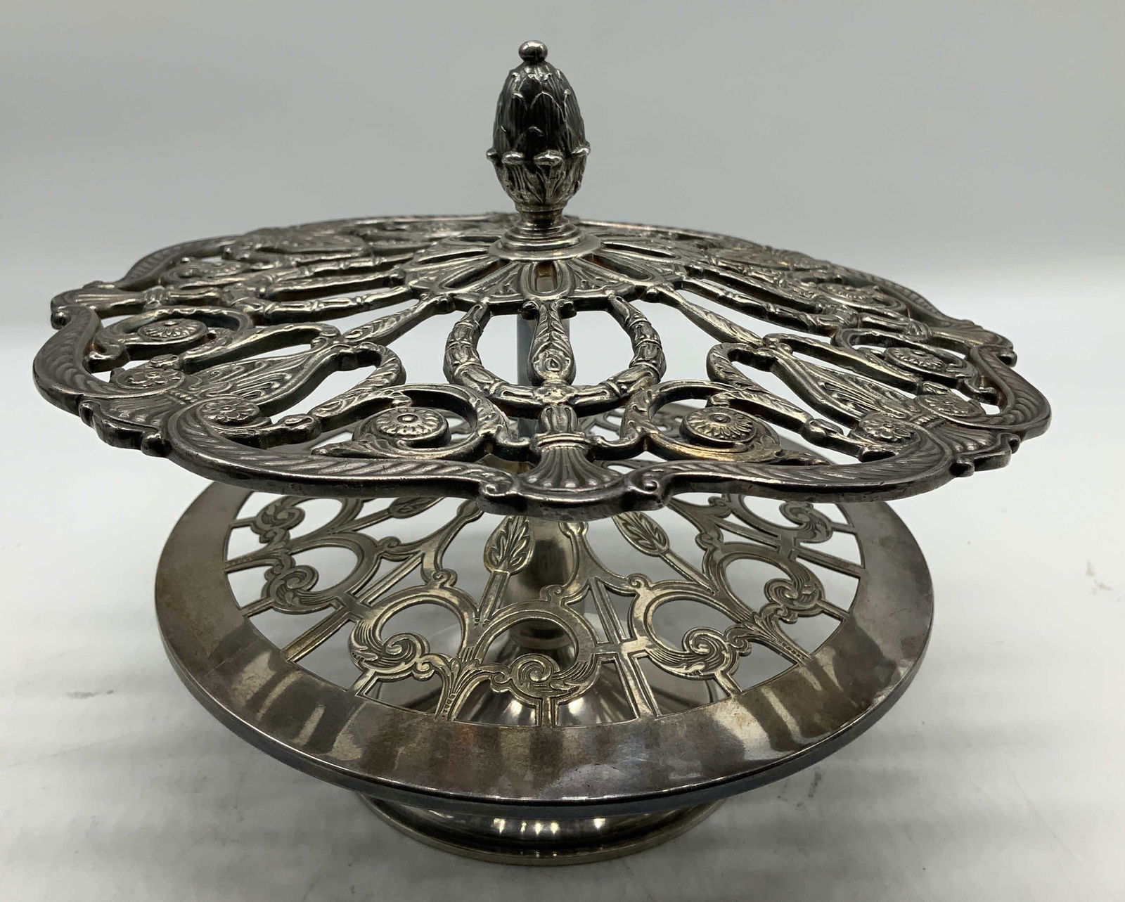 Vtg Gorham Silver Plated 2 Pc Serving Stand (1 of 7)