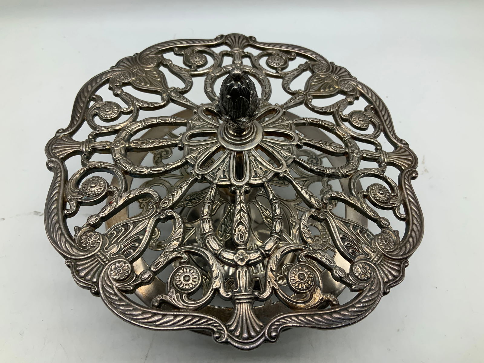 Vtg Gorham Silver Plated 2 Pc Serving Stand - 2