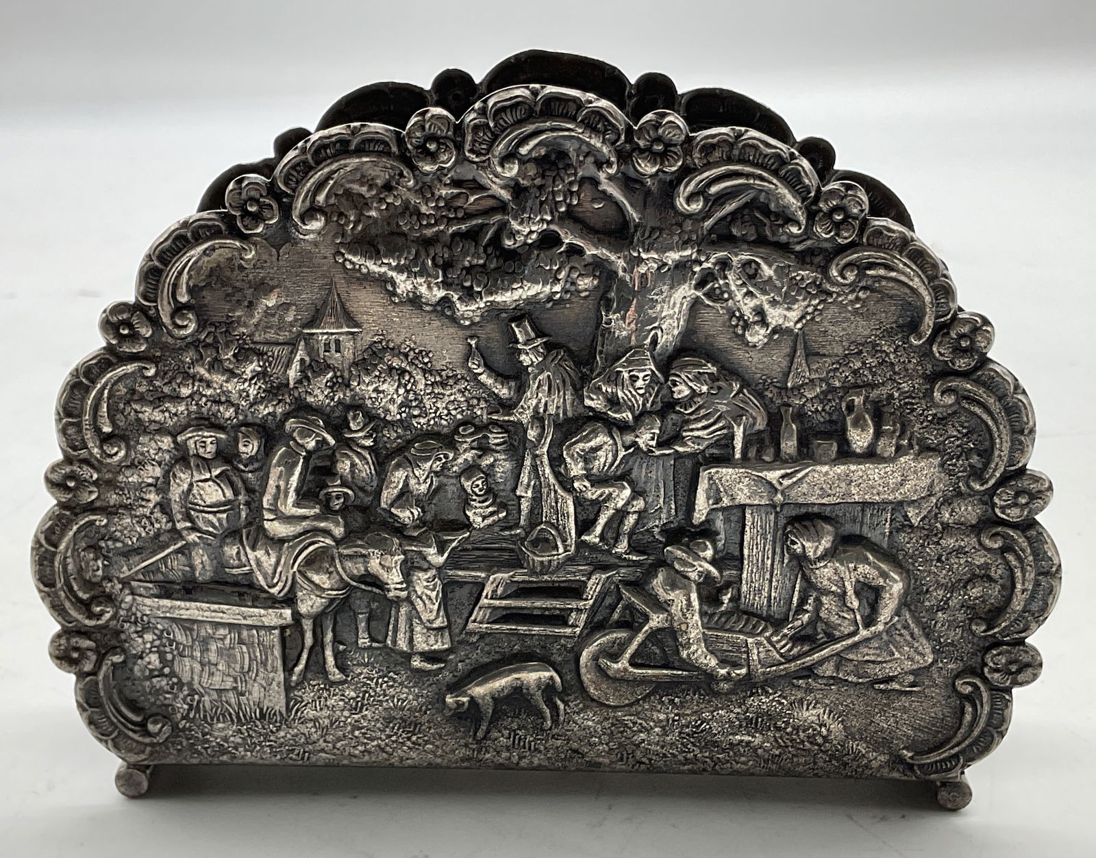 Vtg Silver Plated Embossed Napkin Holder Denmark (1 of 11)