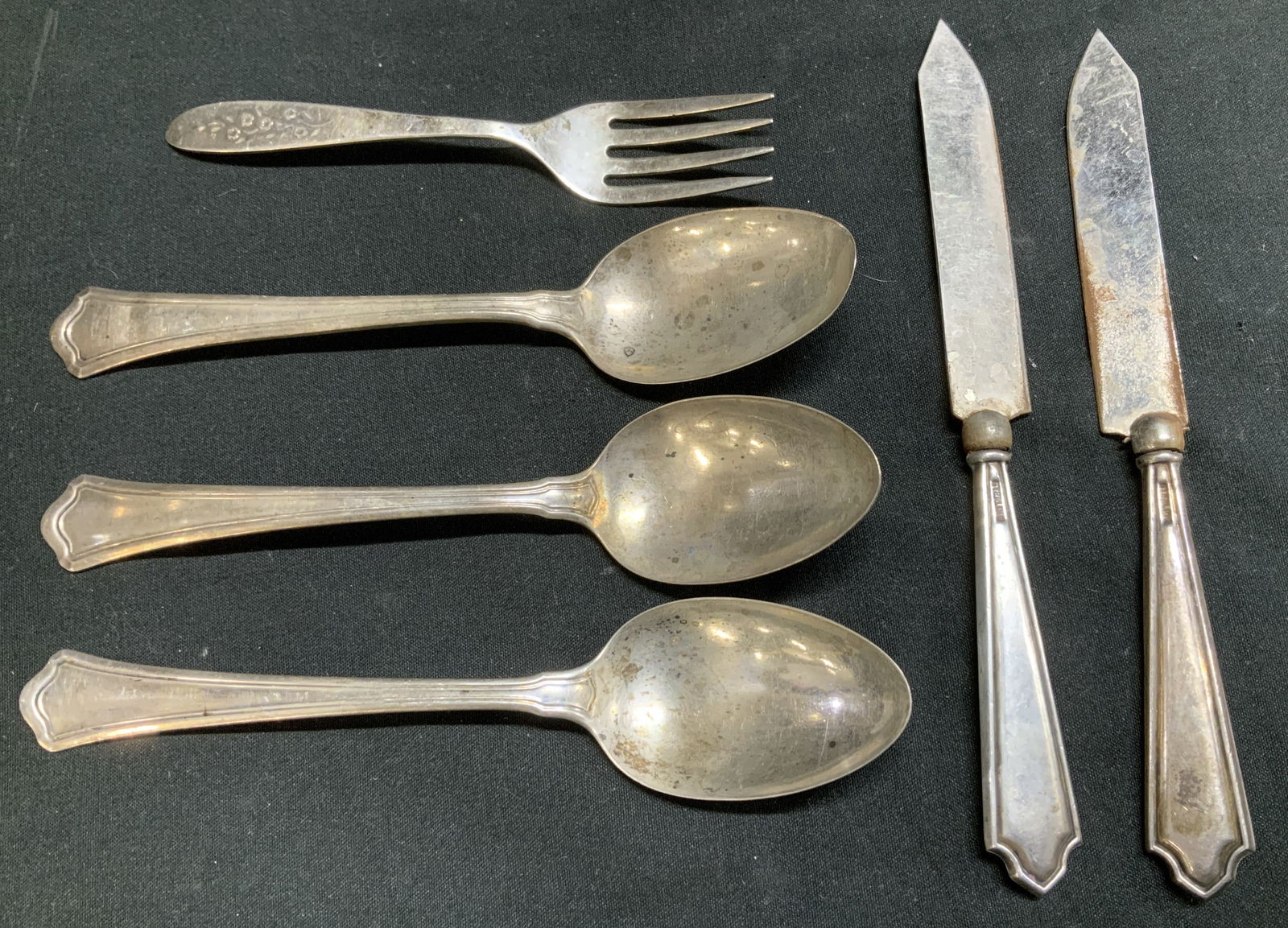 Lot 6 Vtg Sterling Silver Flatware NEWPORT+ (1 of 7)