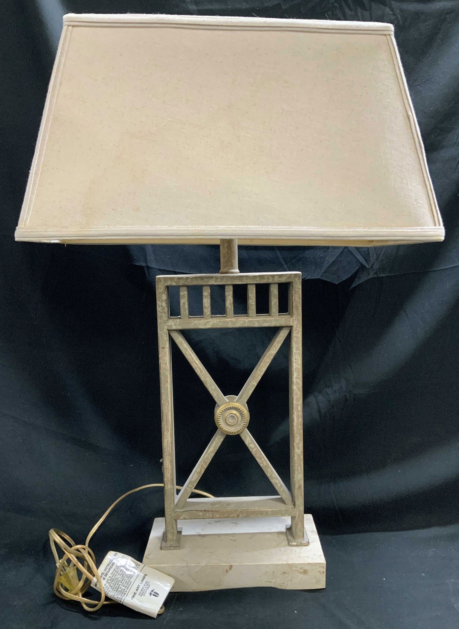 Fine Art Modern Stone & Metal Table Lamp (1 of 7)