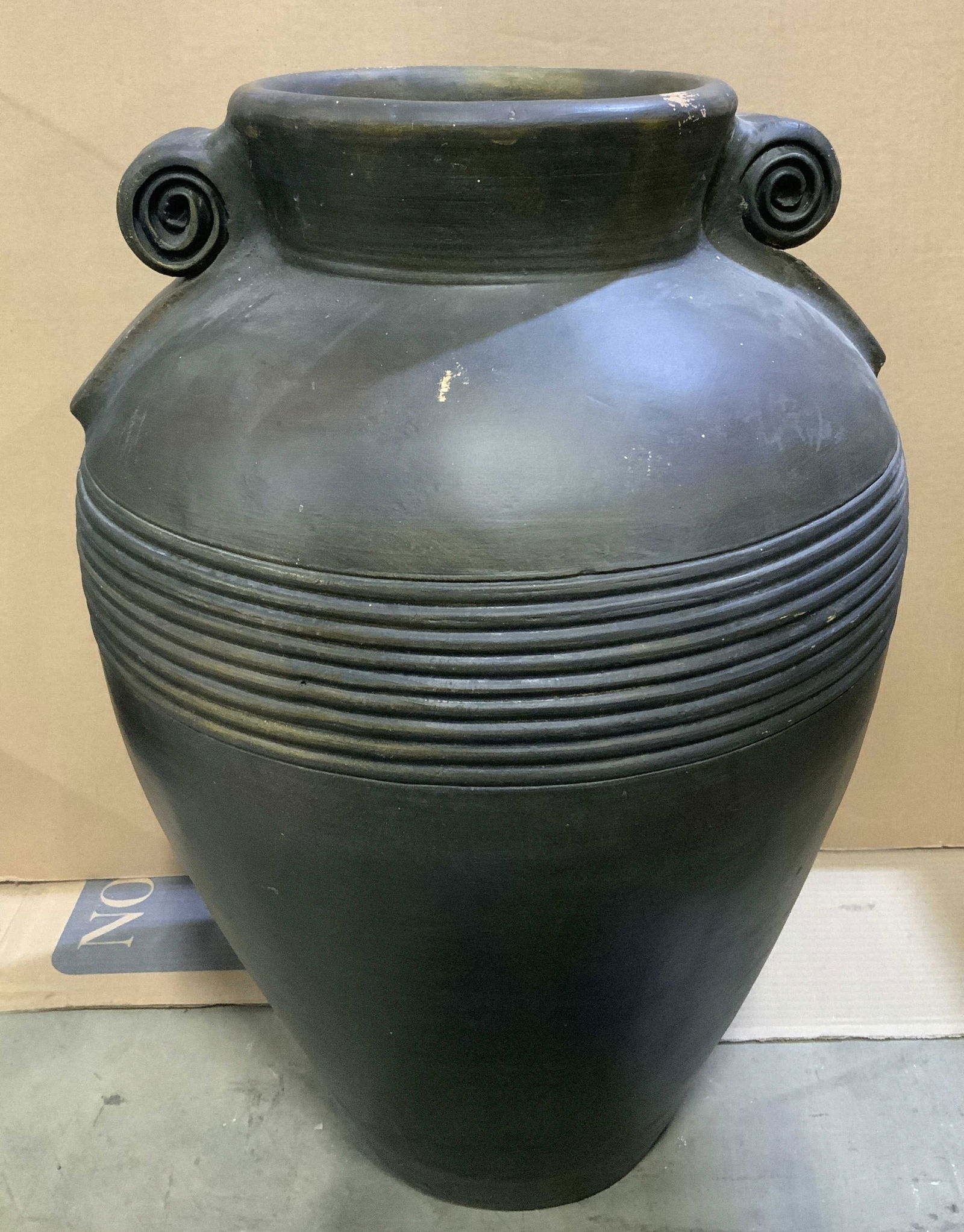 Black Ceramic Amphora Style Vessel 25.5in (1 of 6)
