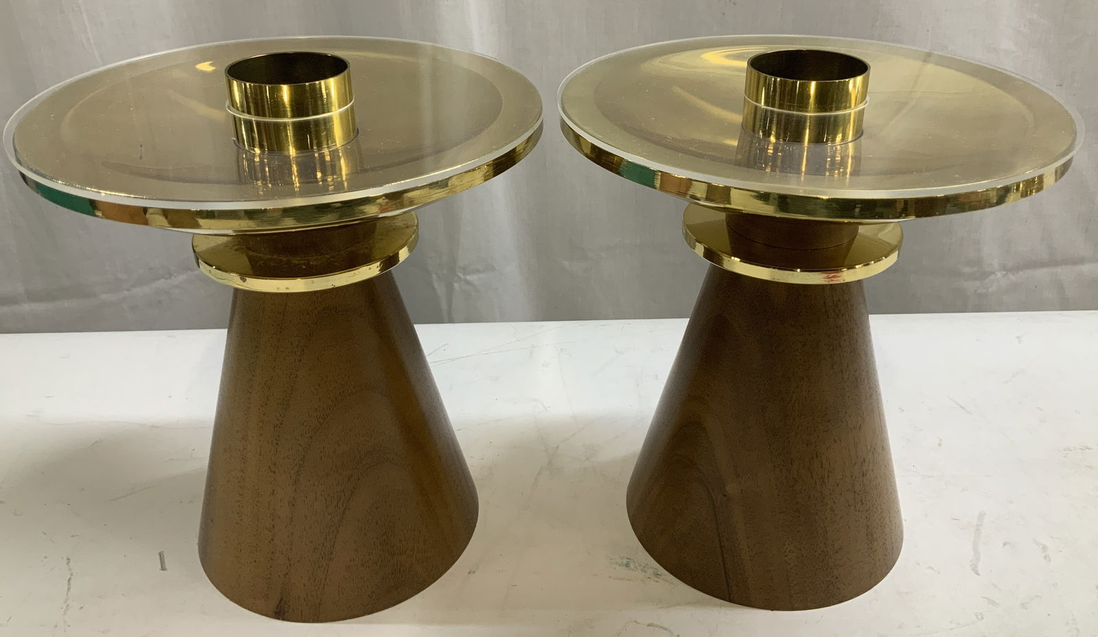 MCM Pair Tommy Parzinger Style Candlesticks (1 of 6)