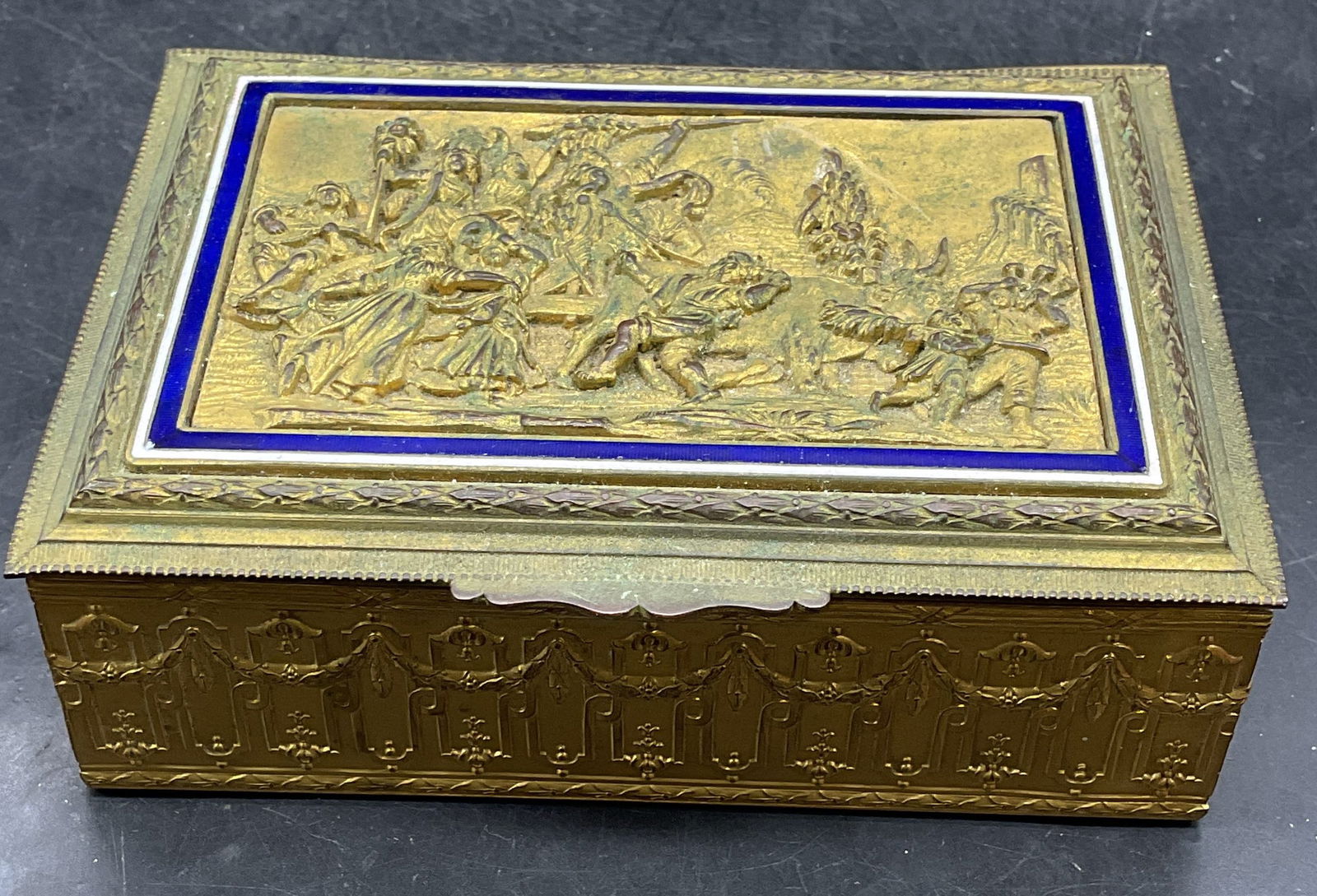 OVINGTON Gilt Bronze Enamel Jewelry Box, France (1 of 9)
