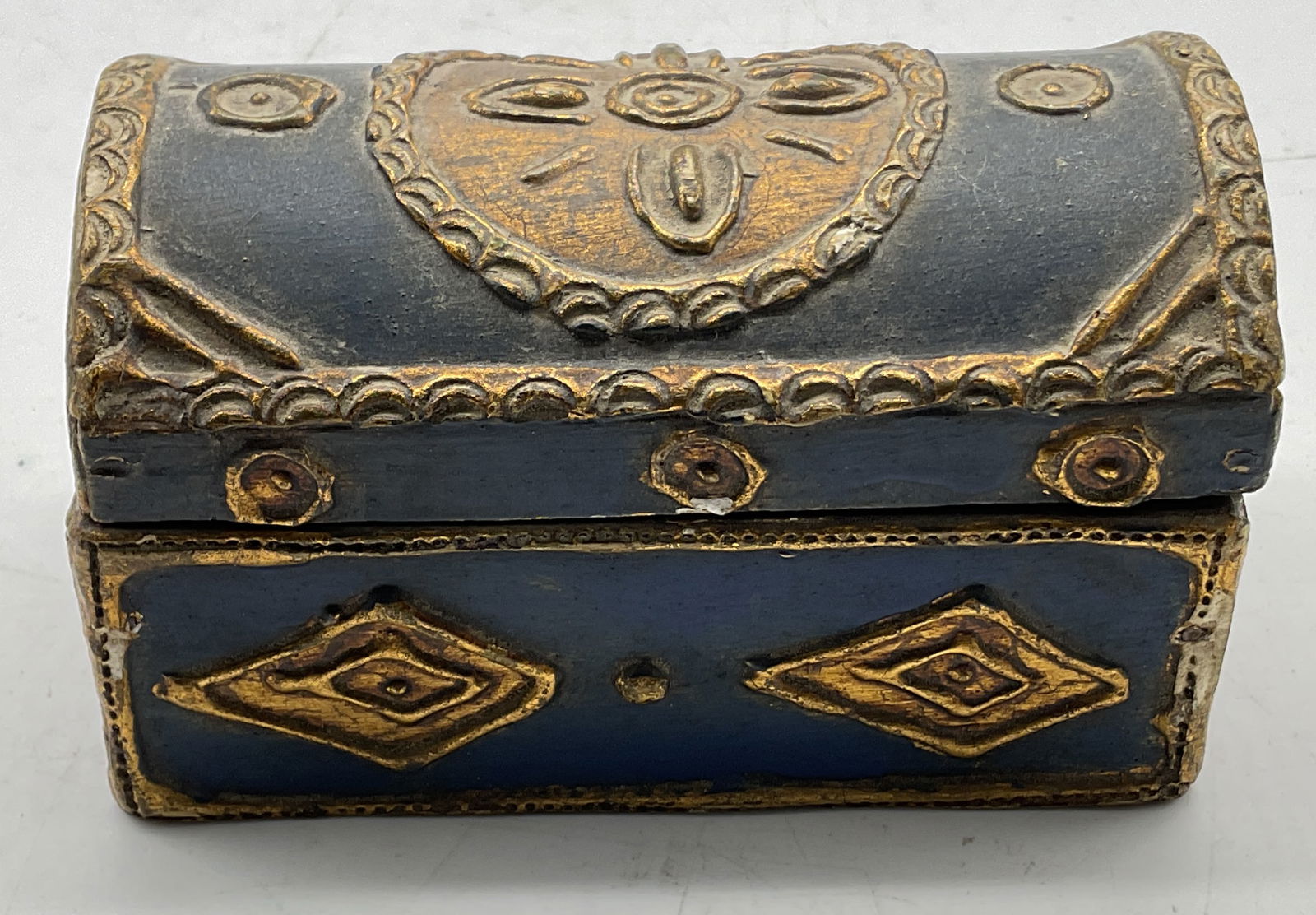 Antq Gilt & Painted Florentine Keepsake Box Italy (1 of 12)