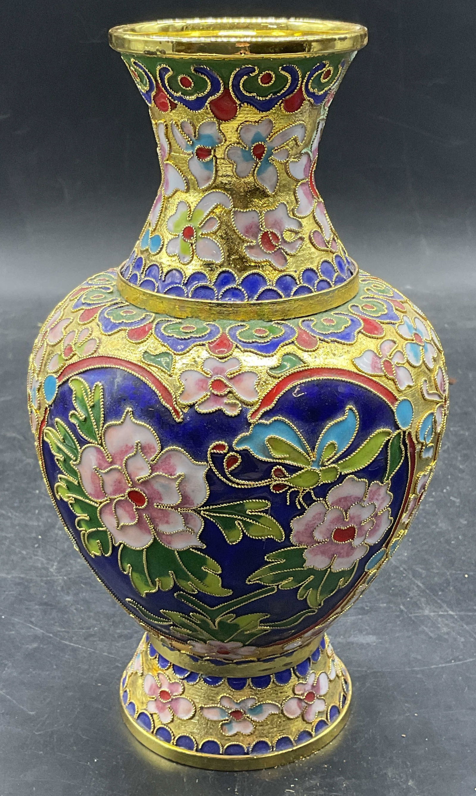Chinese Gilt Cloisonne Enamel Floral Vase (1 of 6)