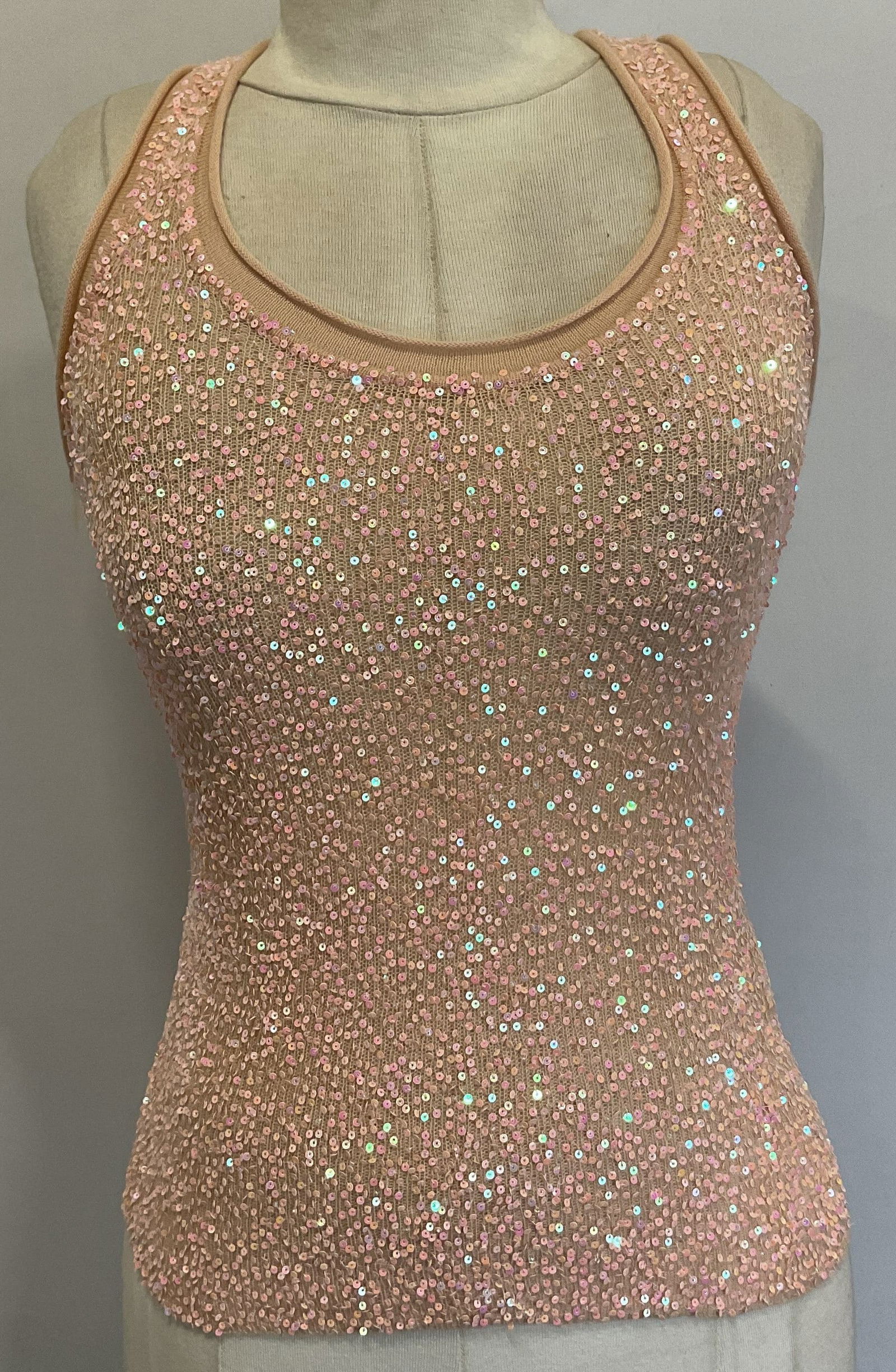 Walter Sequined Pink Scoop Neck Tank Top (1 of 7)