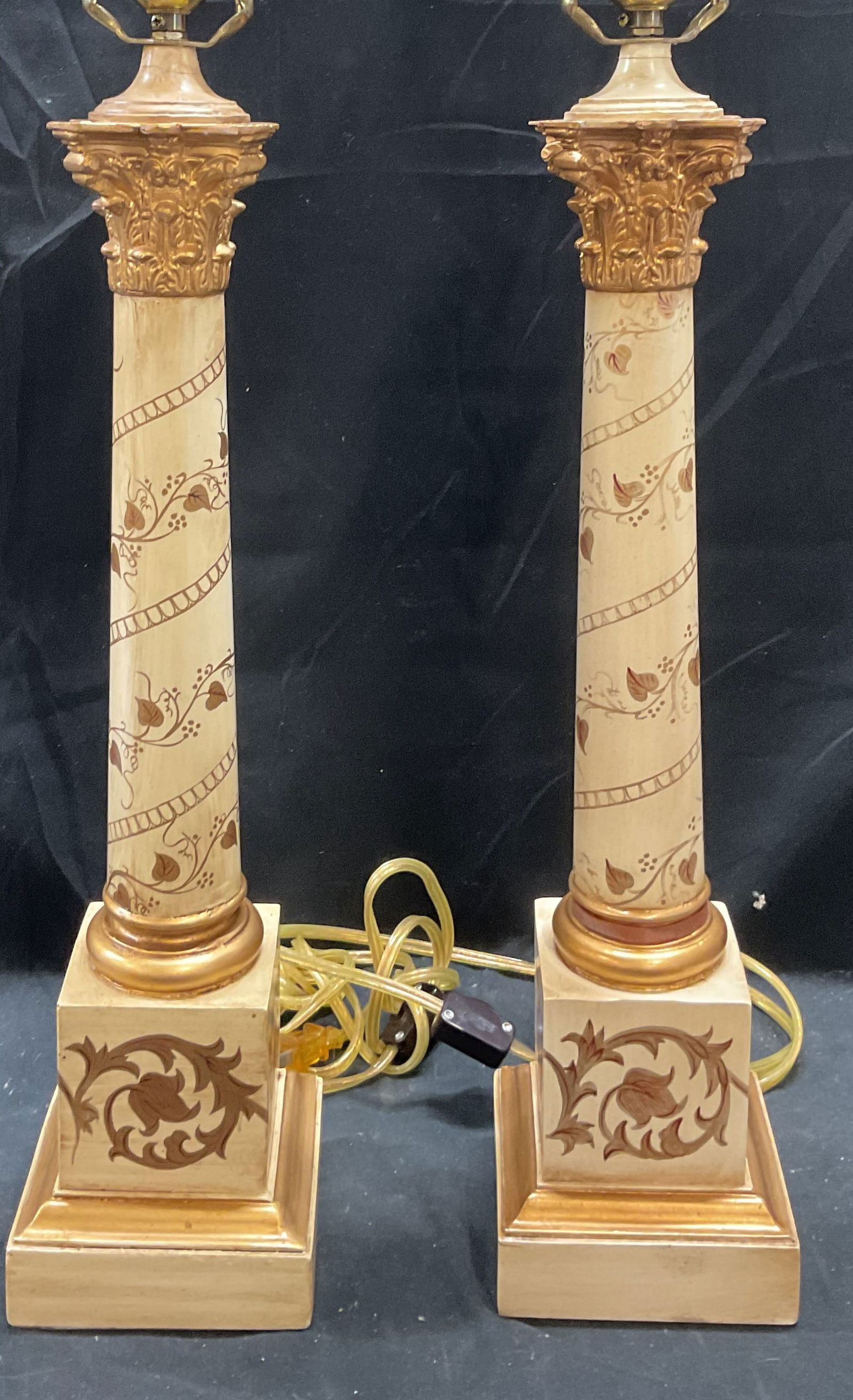 Pair As You Like It Gilt Column Table Lamps (1 of 12)