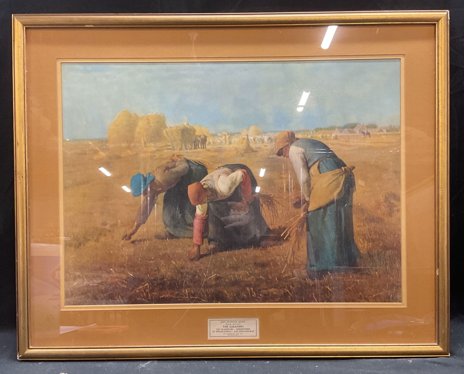 Framed After Millet The Gleaners Lithograph 29in (1 of 6)