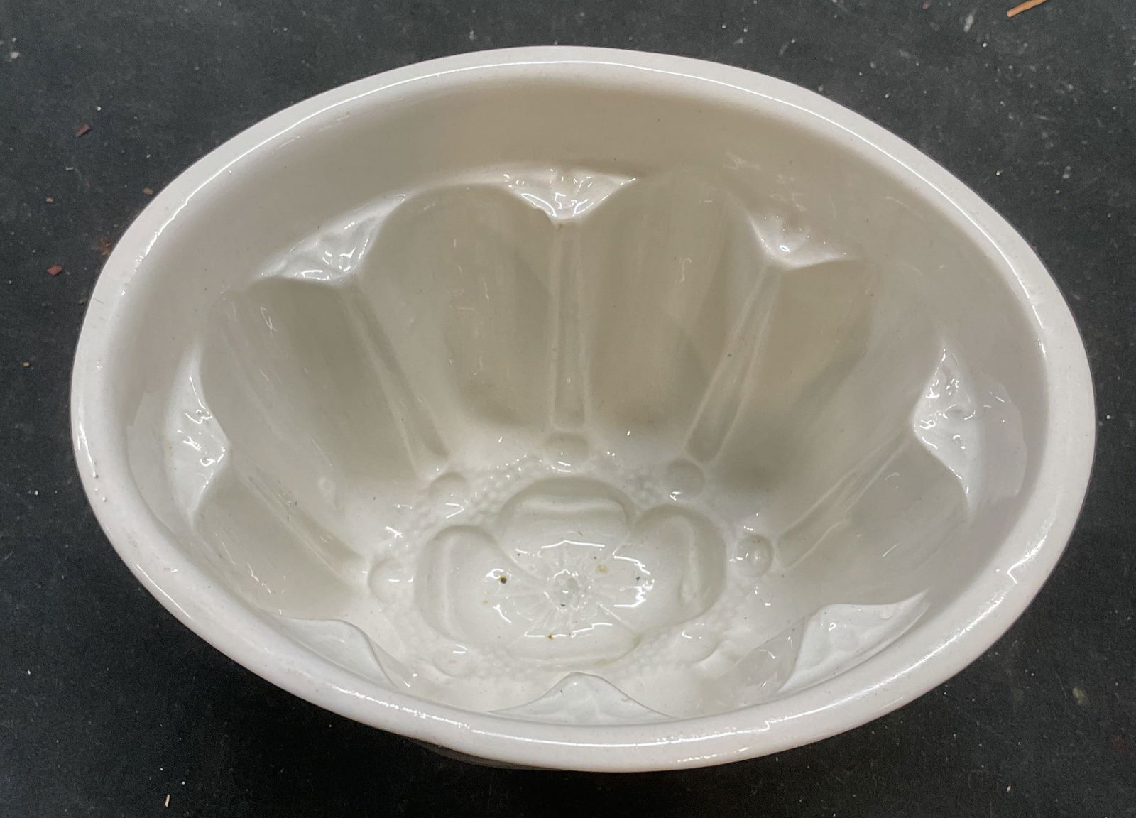 Antique White Ceramic Food Pudding Mold (1 of 6)