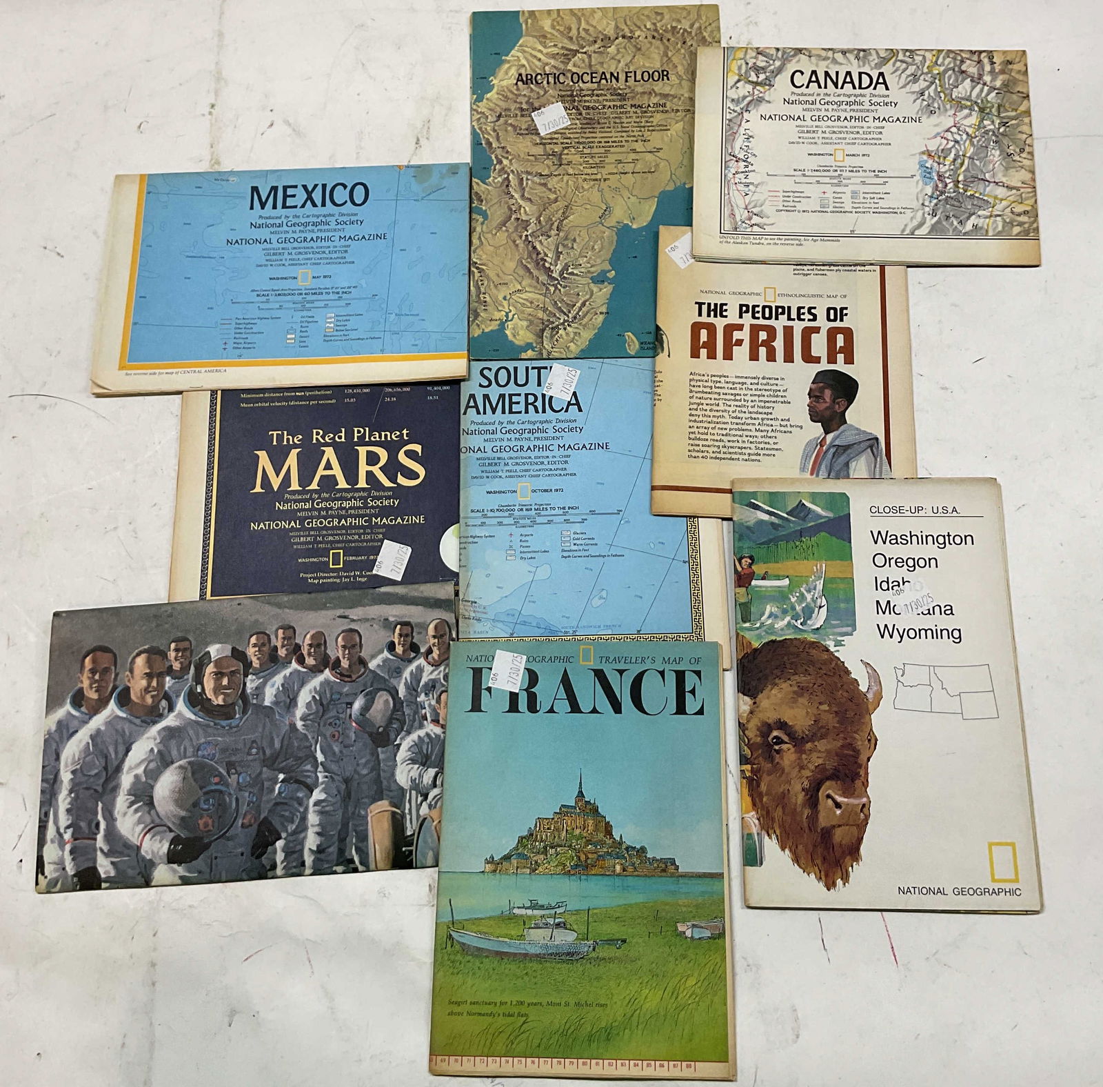 Lot 9 1970s National Geographic Pamphlet Maps (1 of 13)