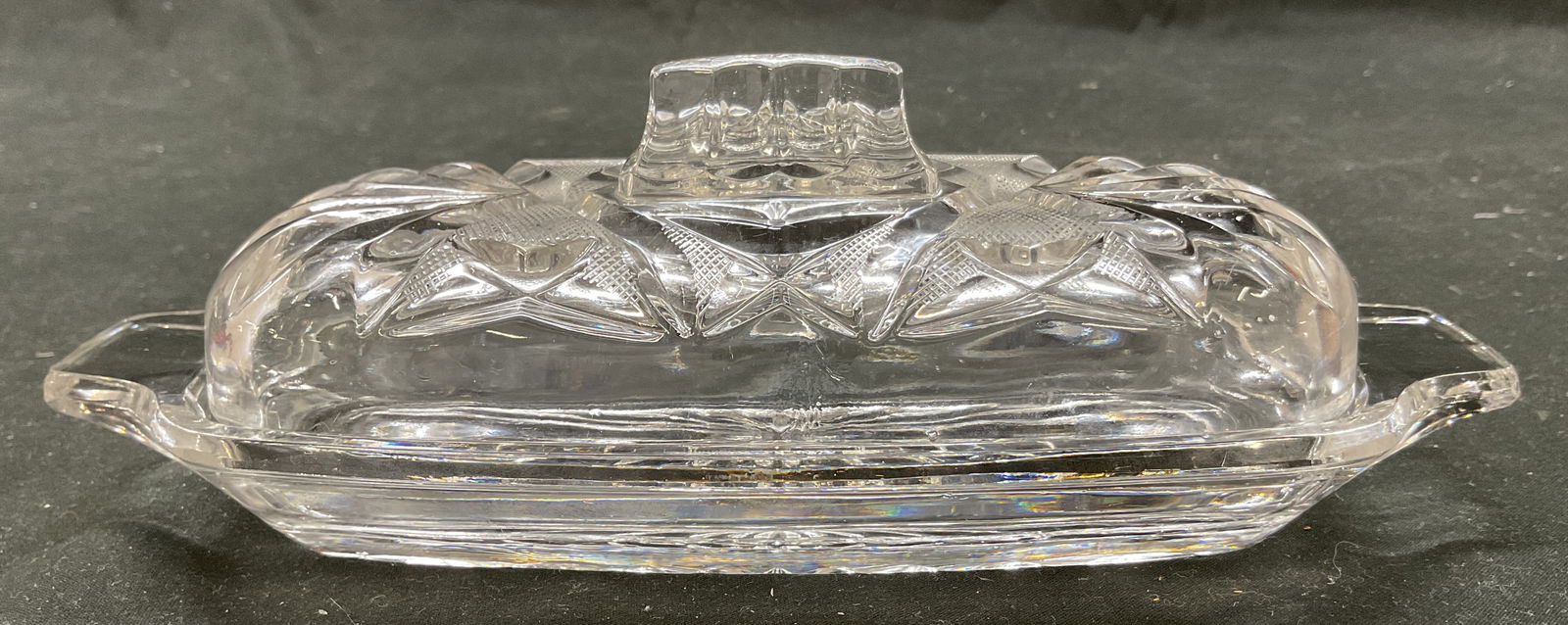 Vintage Cut Glass Butter Dish With Lid (1 of 10)