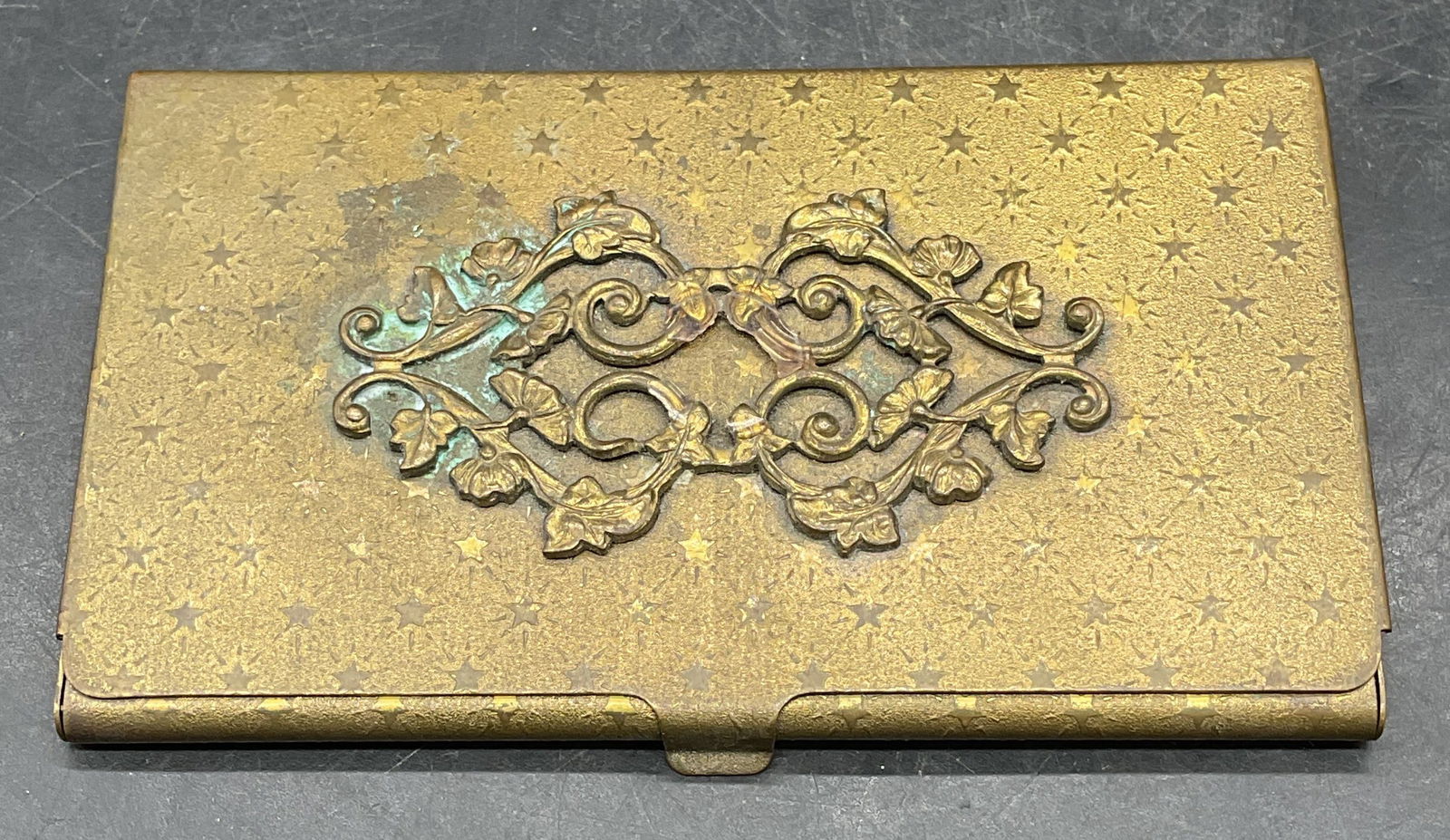 Vintage Brass Filigree Star Card Case (1 of 7)