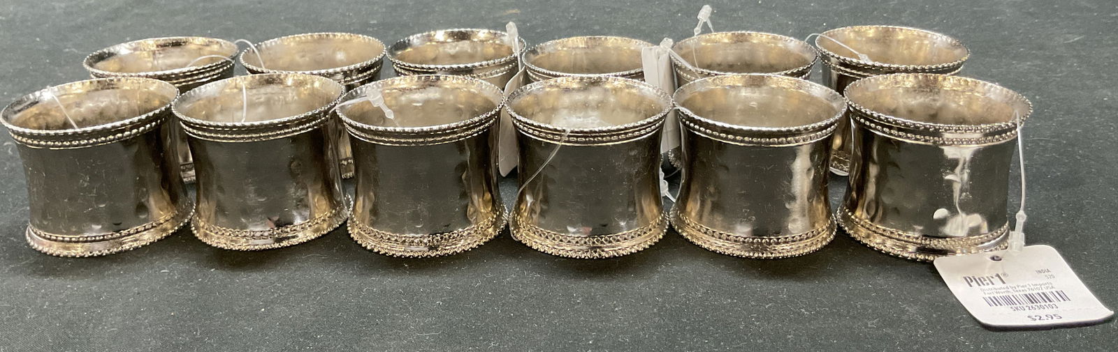 Set 12 Pier1 Imports Metal Napkin Rings NWT (1 of 7)