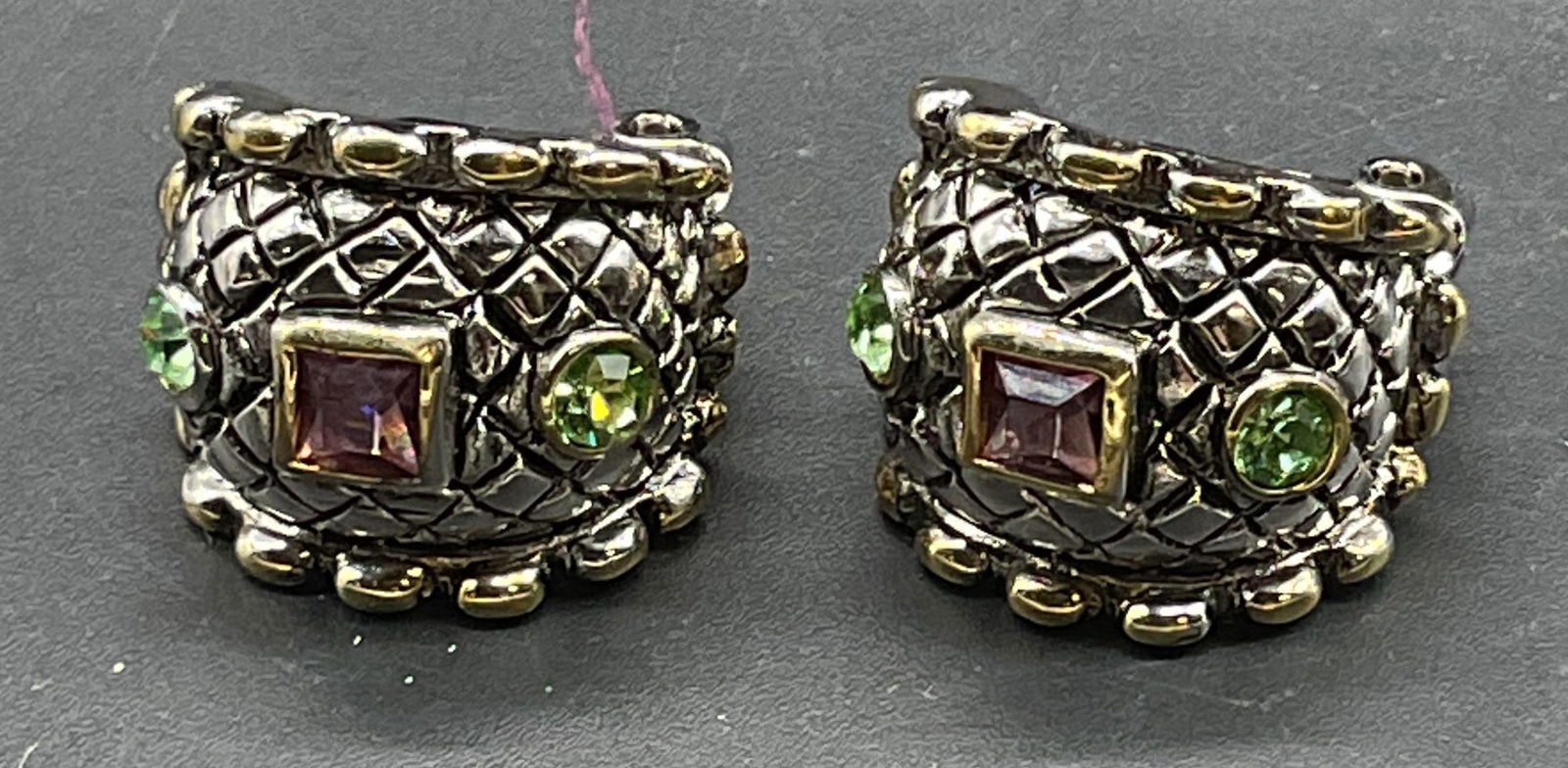 Vintage Silver Tone Crystal Earrings (1 of 6)