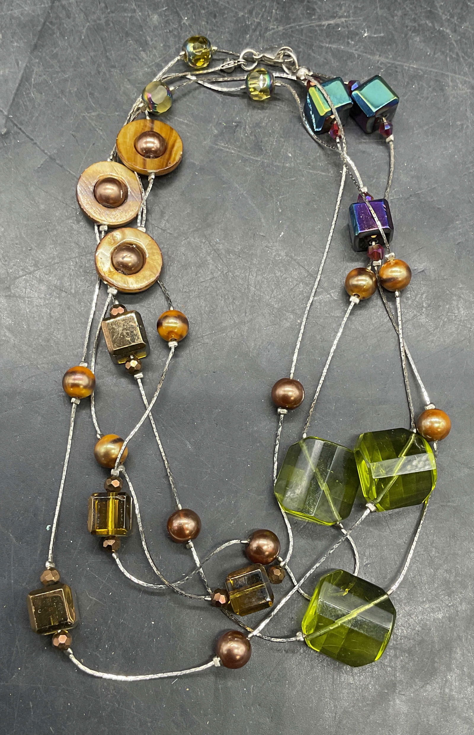 Vintage Crystal & Faux Pearl Beaded Necklace (1 of 6)