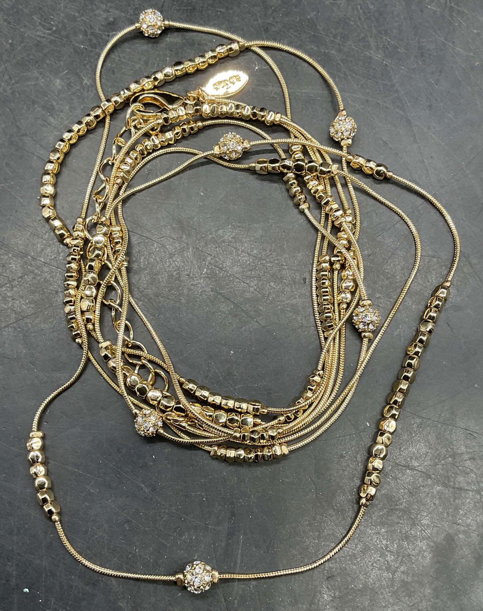 Chicos Gold Tone Crystal Necklace (1 of 6)