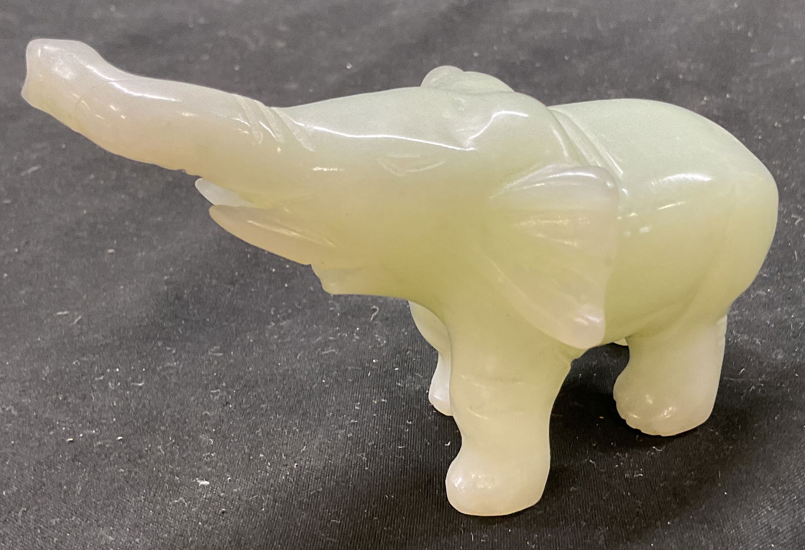 Vintage Hand Carved Jade Elephant Figurine (1 of 9)