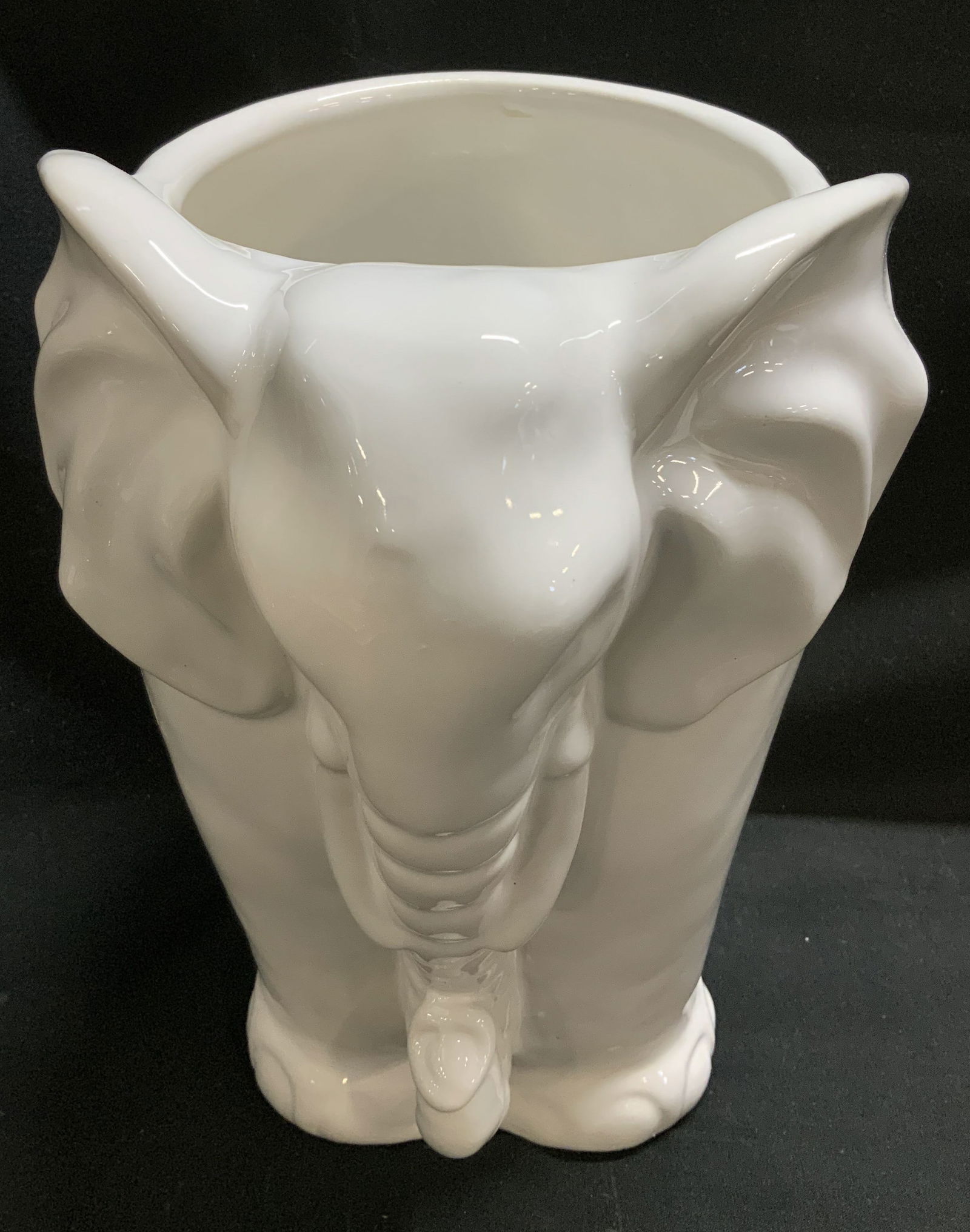 Pier 1 Imports White Ceramic Elephant Planter USA (1 of 6)
