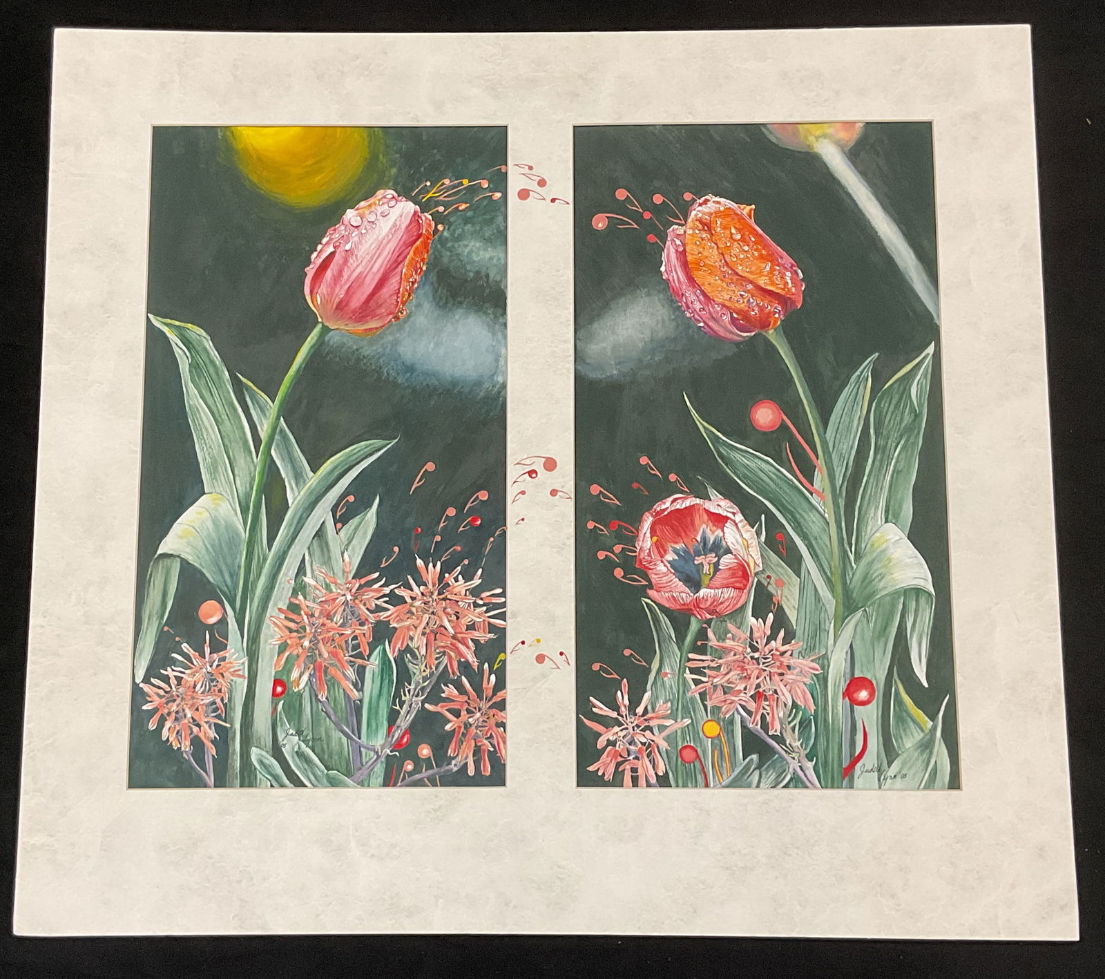 Signed Judith Lynn Tulips Watercolor Painting (1 of 6)