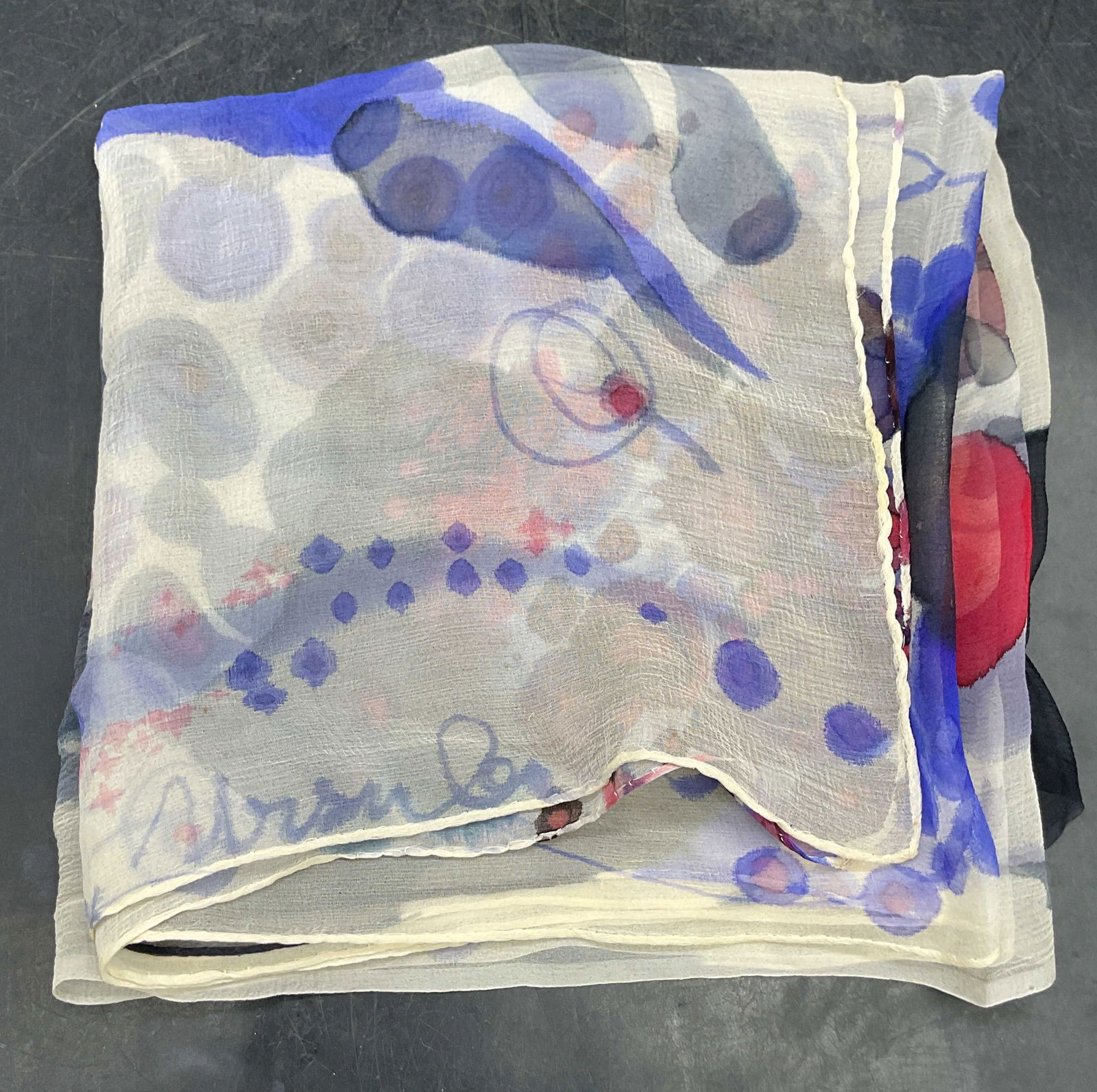 Ursula Hand Painted Floral Silk Scarf (1 of 6)