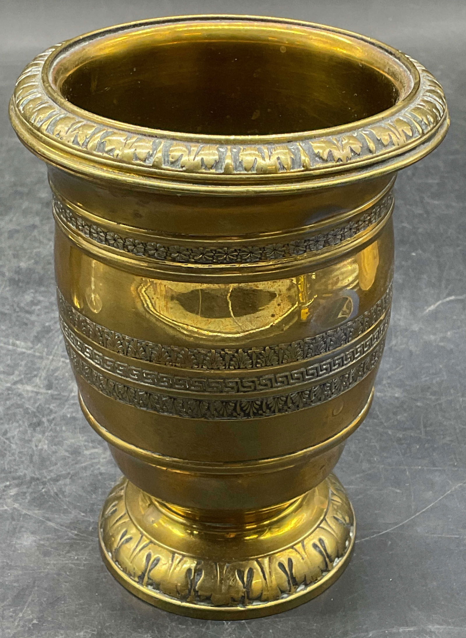 Vintage Brass Acanthus Scroll Urn Vase (1 of 6)