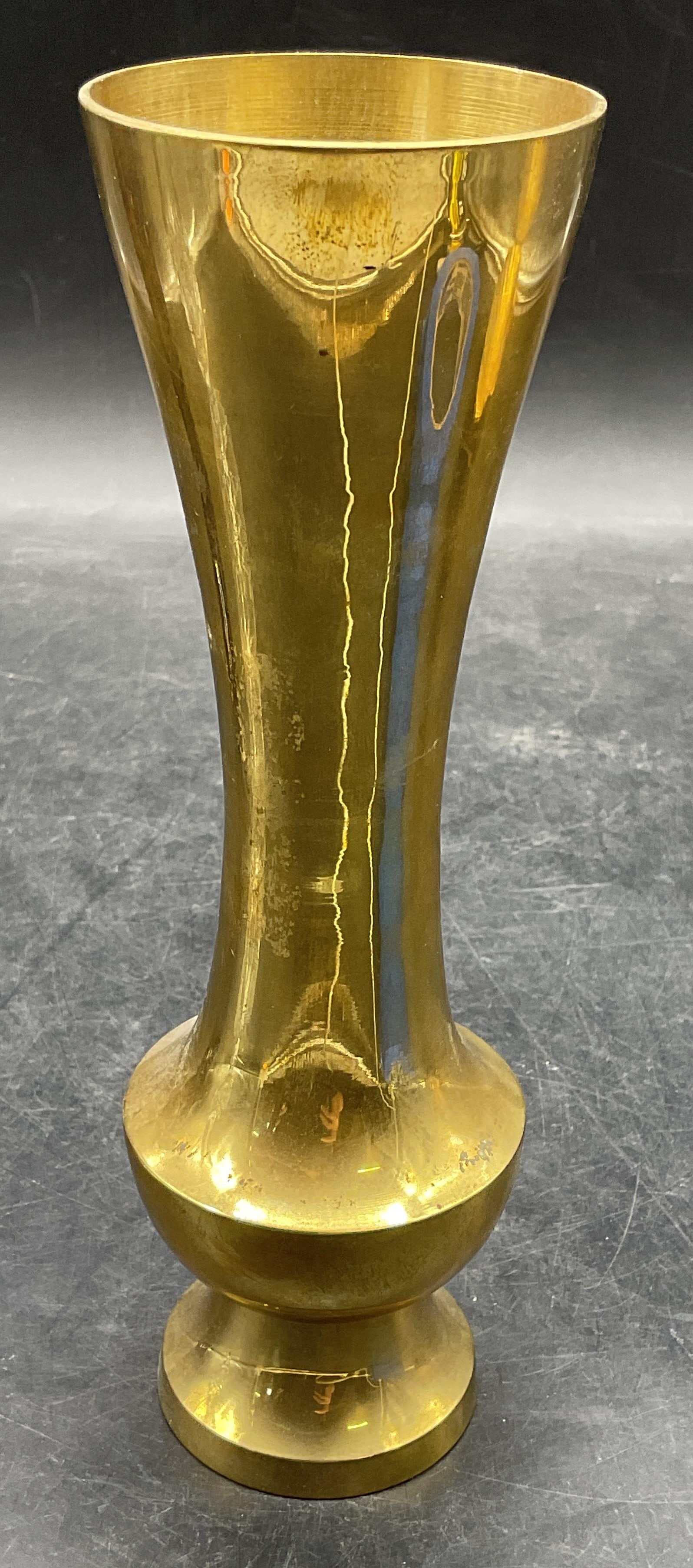 Vintage Brass Fluted Pedestal Vase (1 of 6)