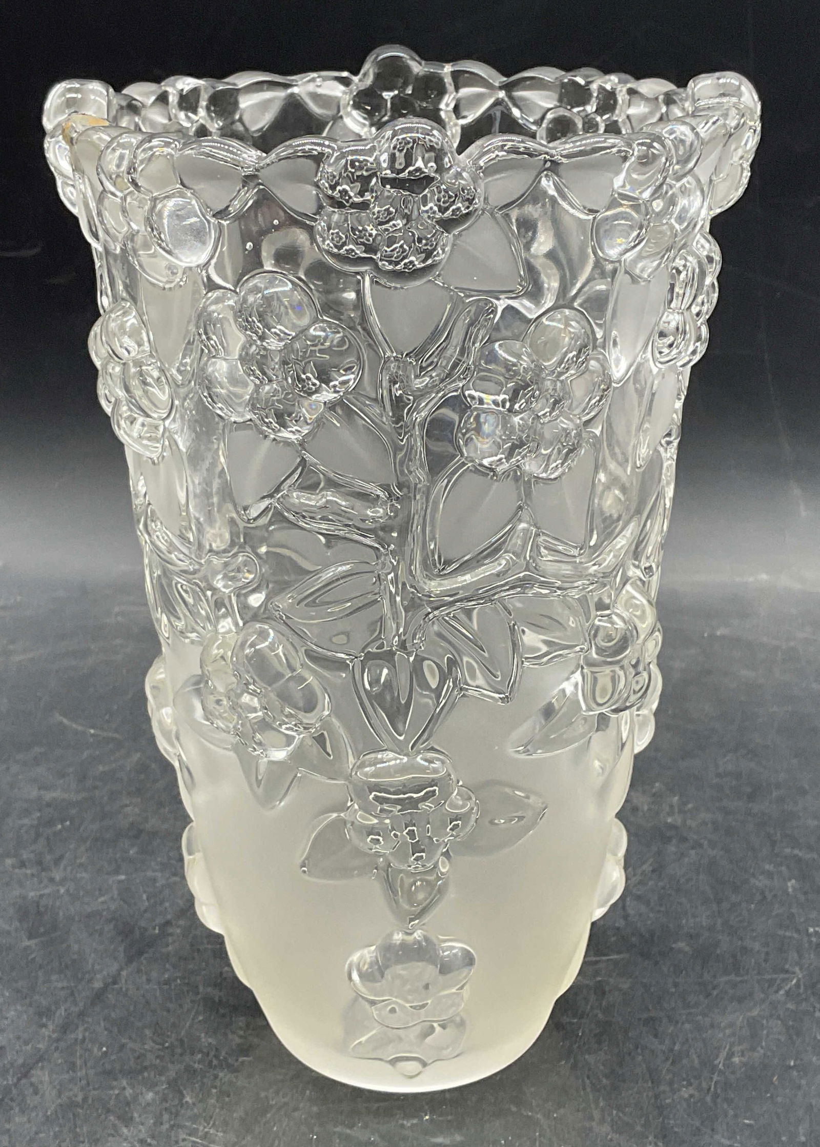 Floral Blown Frosted Glass Vase (1 of 6)