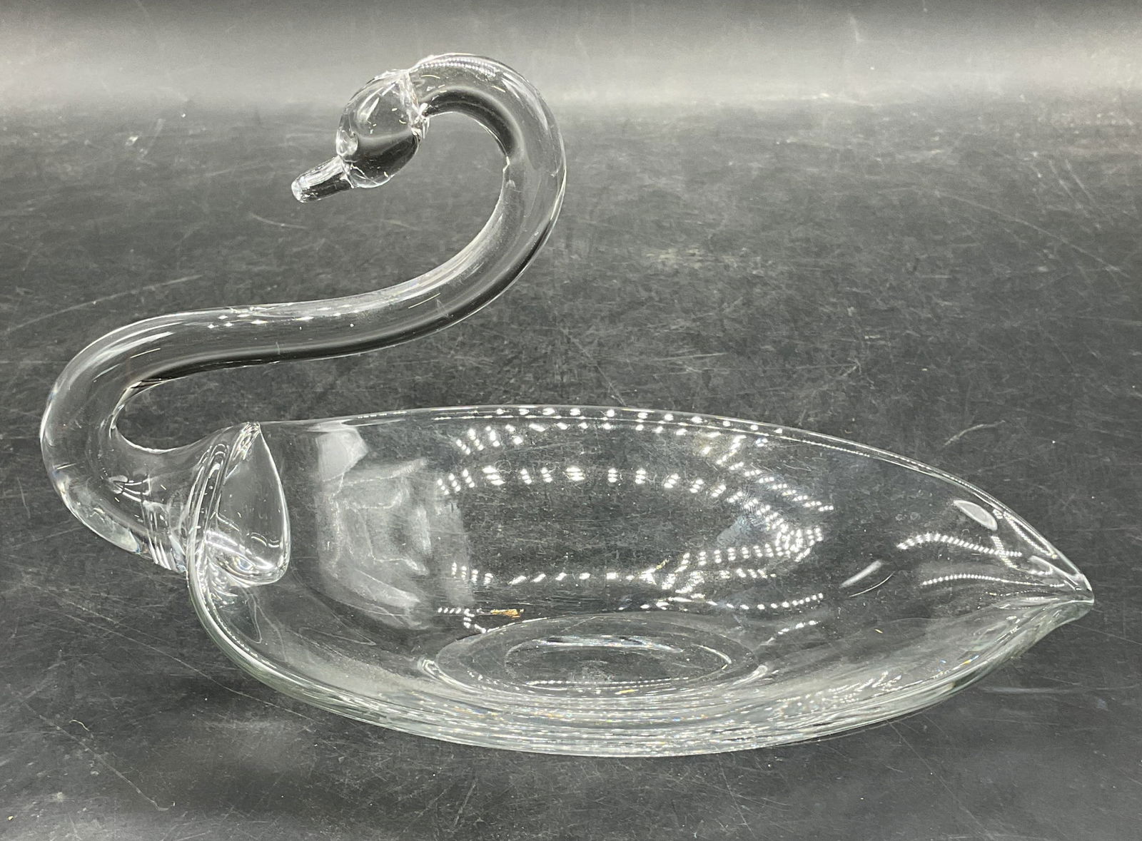 Hand Blown Art Glass Swan Bowl (1 of 6)