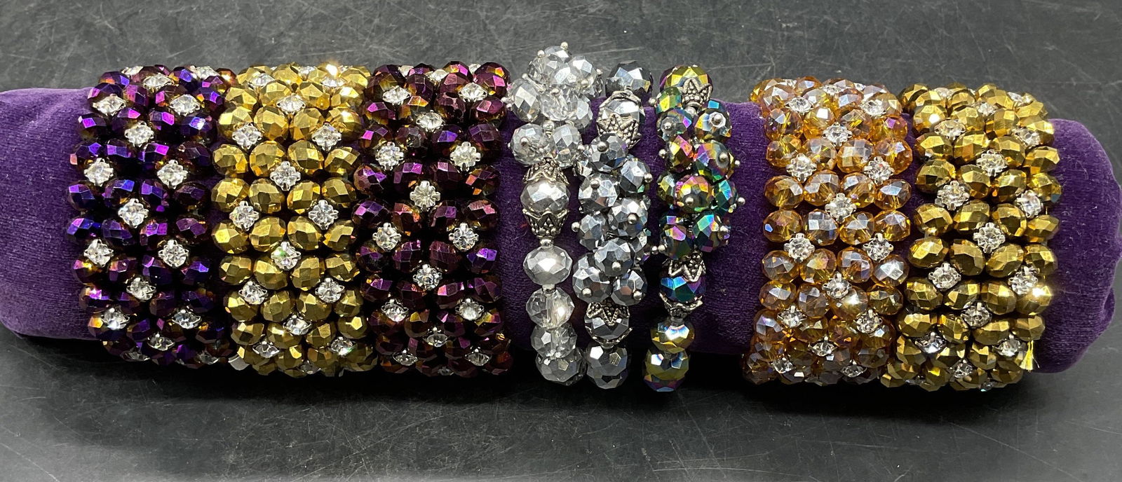 Lot 8 Nicole Gold Silver Tn Crystal Bracelets NWT (1 of 6)