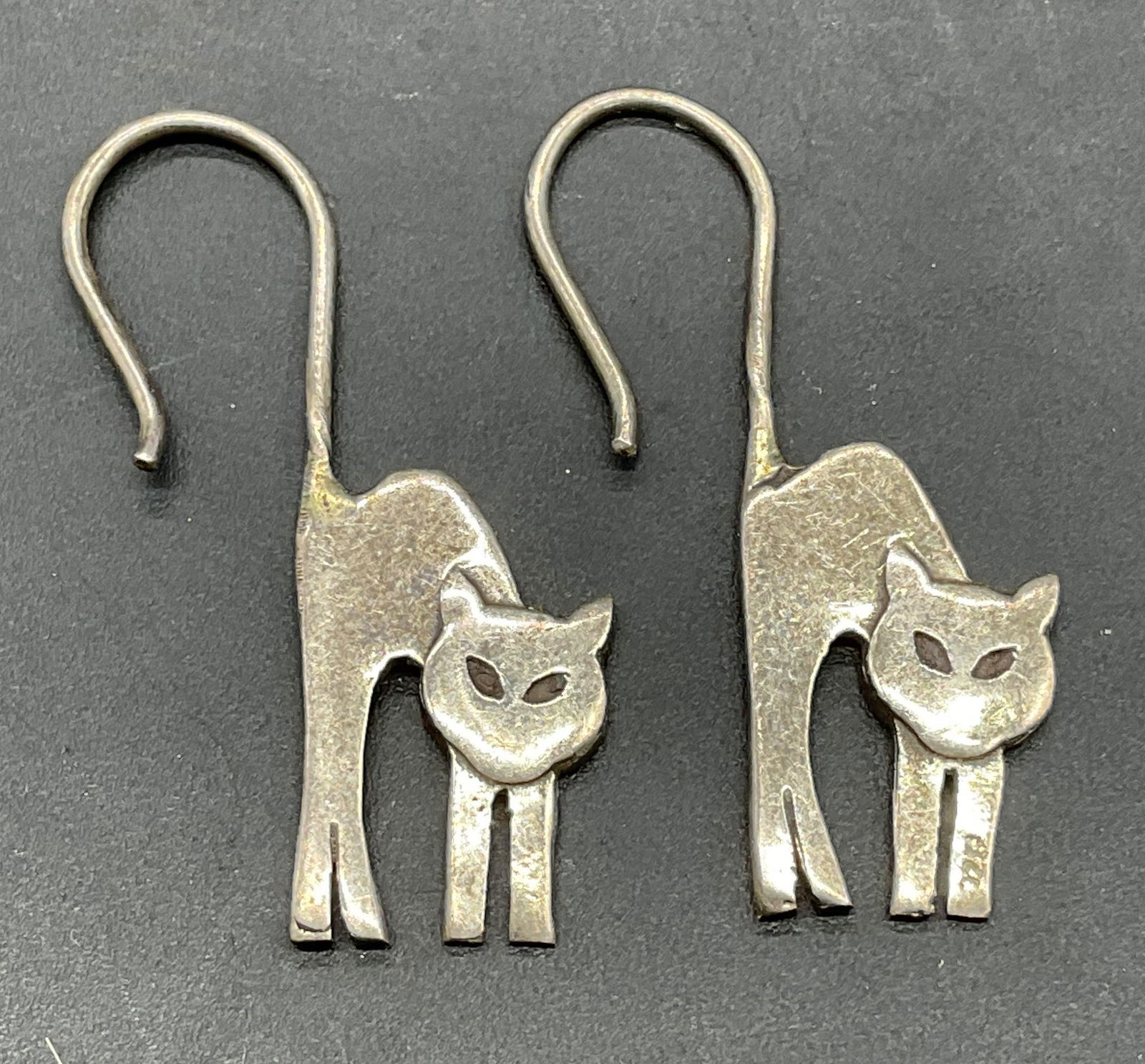 Vintage Sterling Silver Cat Earrings (1 of 6)