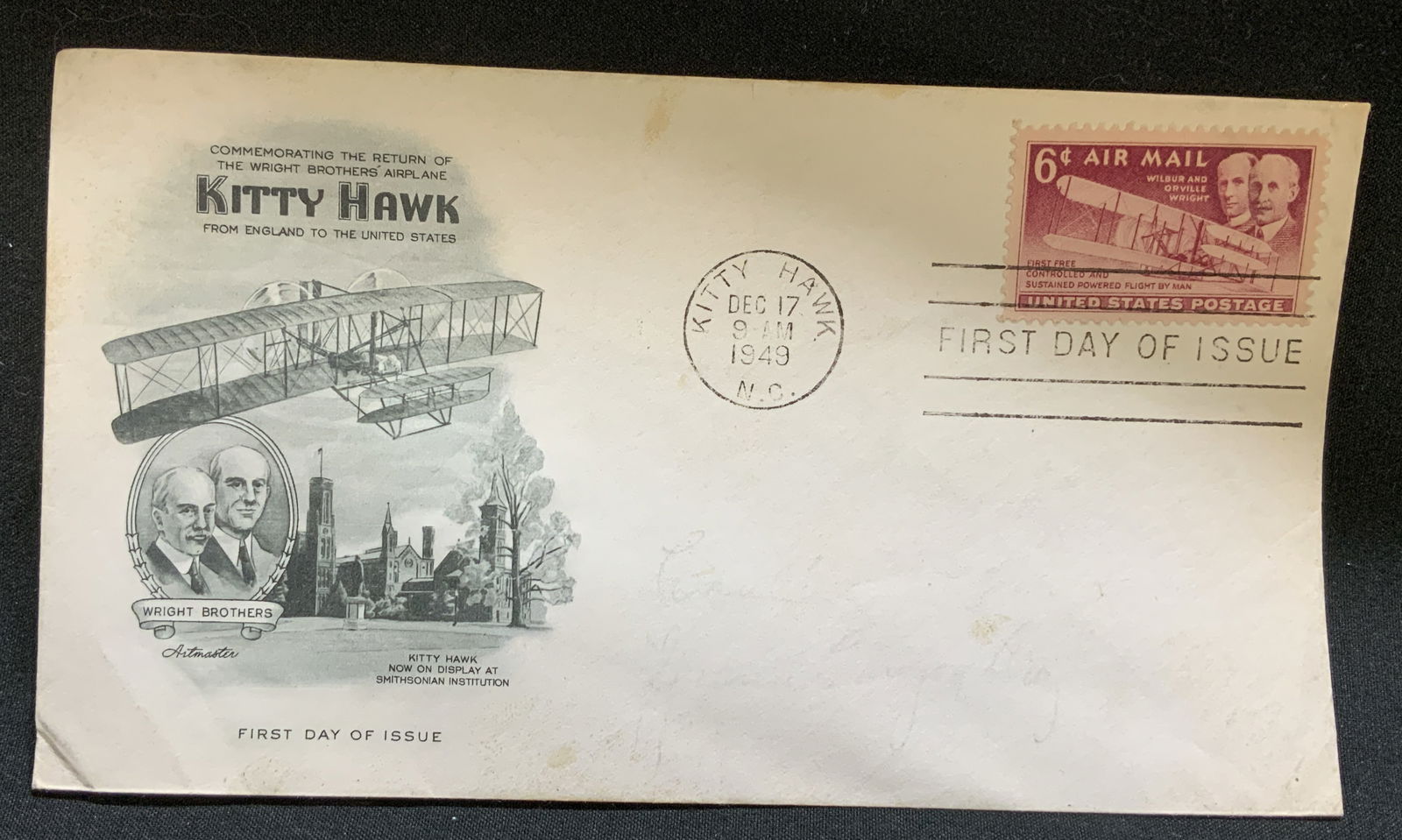 1949 Commem Kitty Hawk First Day Issue Cover Stamp (1 of 6)