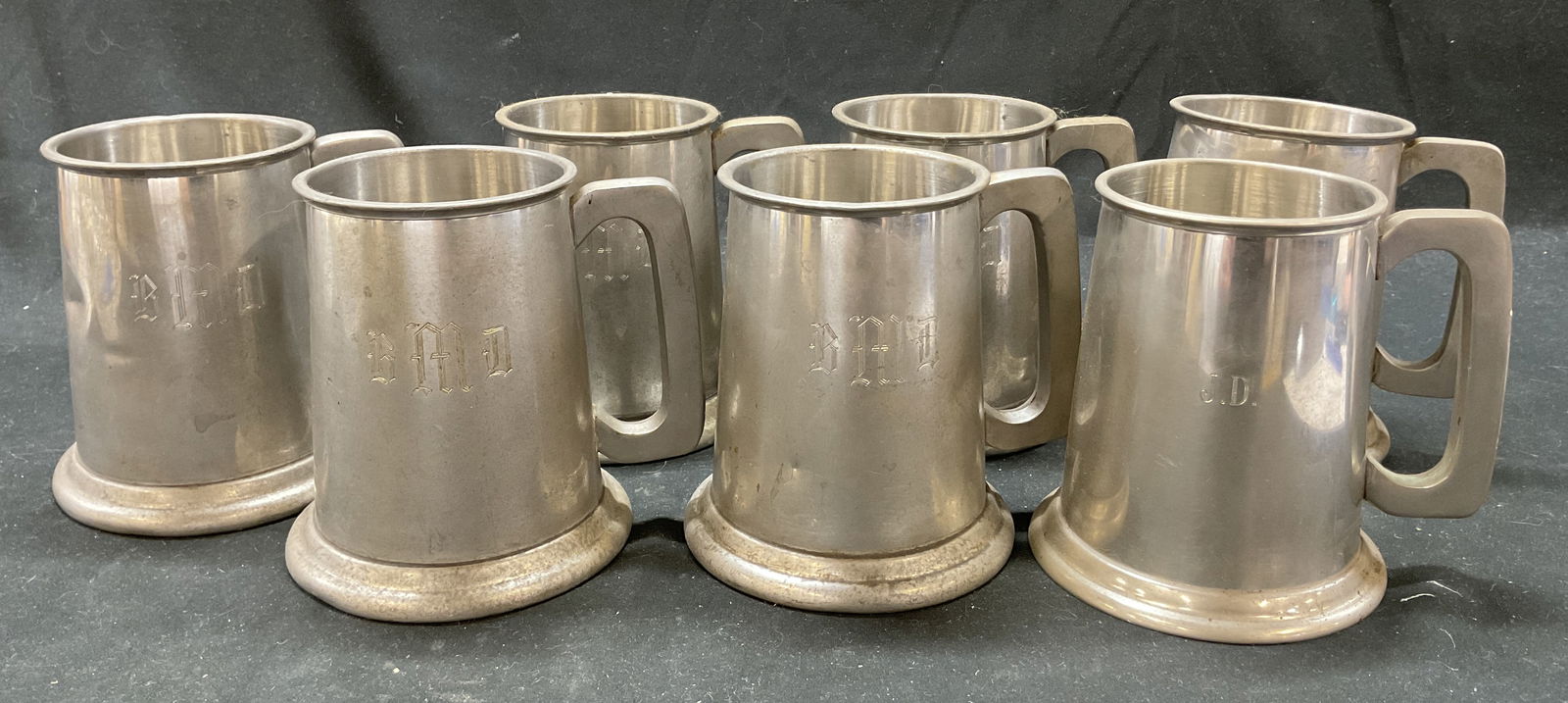7 Leonard Eales Of Sheffield Pewter Mugs England (1 of 12)