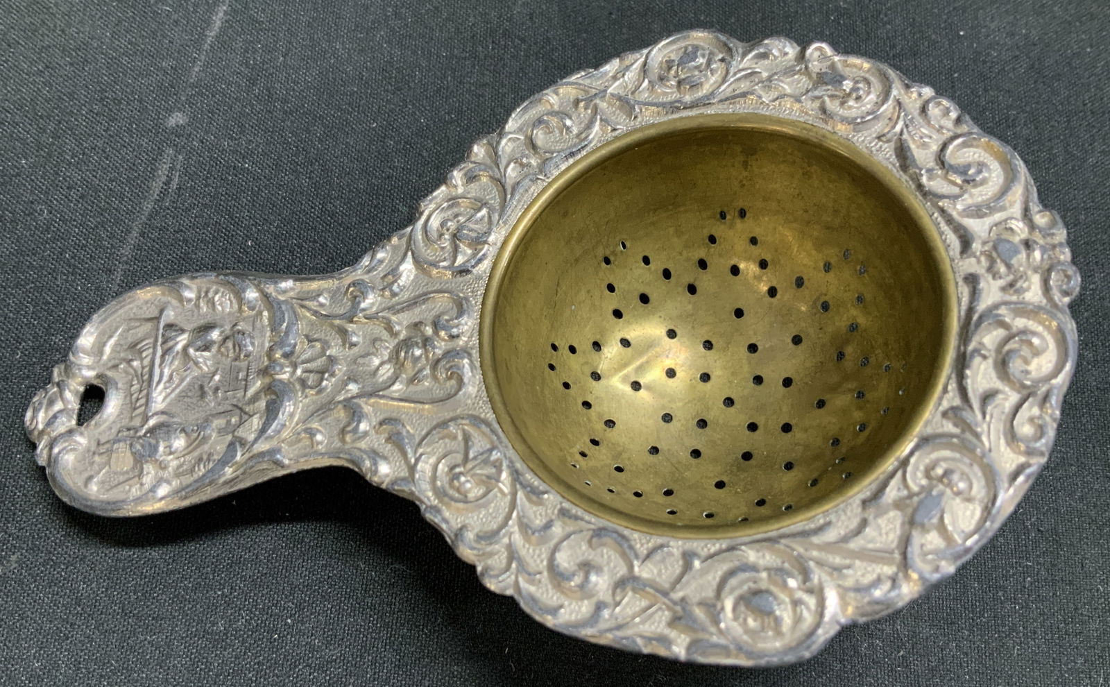 Antique Ornate Silver Plated Tea Strainer GERMANY (1 of 6)