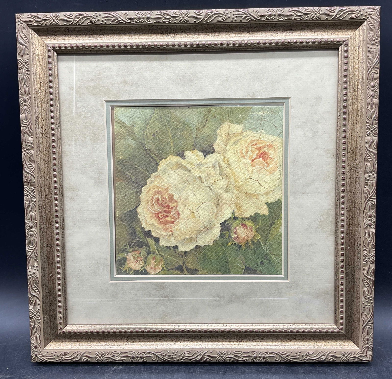 Framed White Flowers Still Life Lithograph (1 of 6)