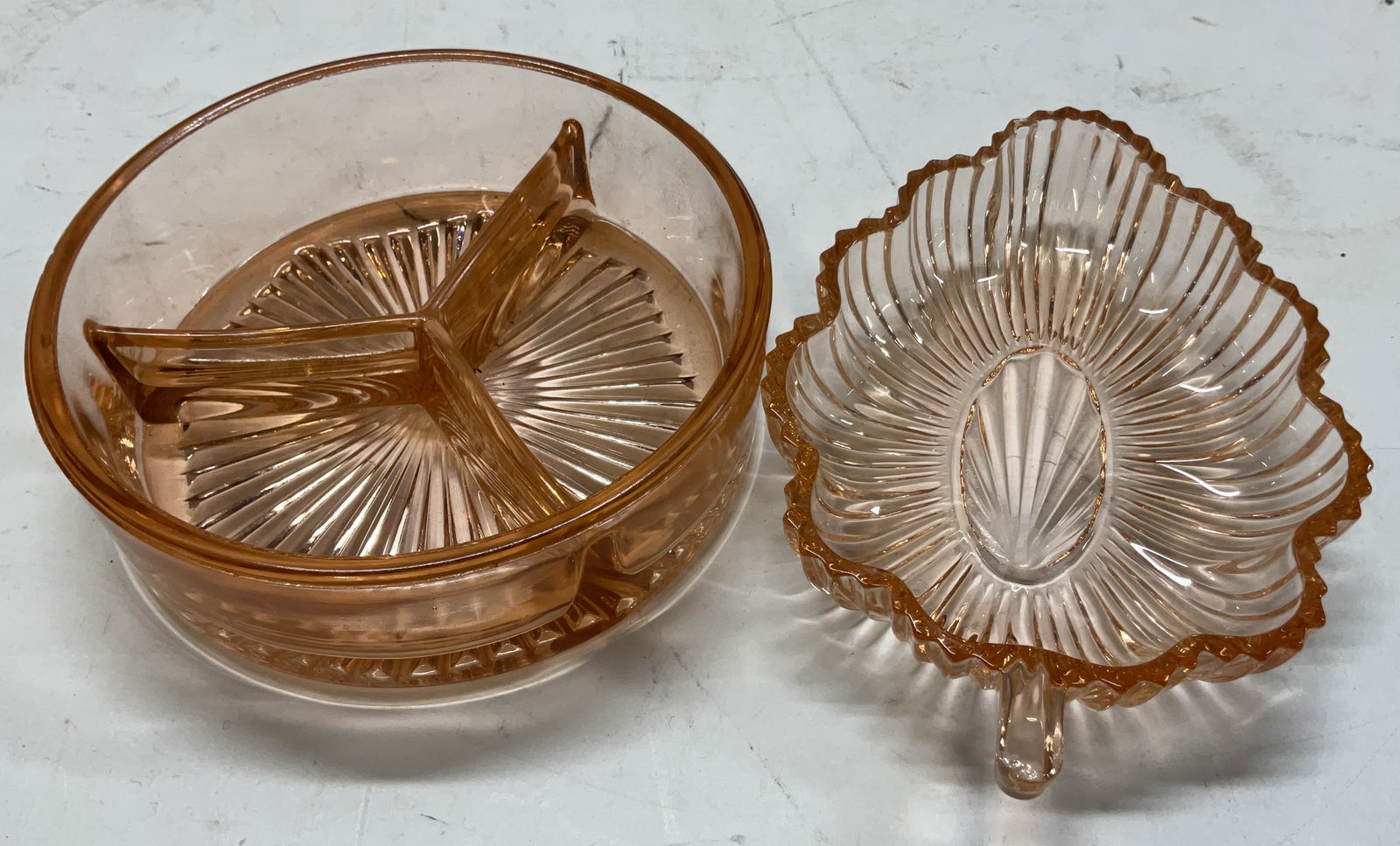 Lot 2 Vintage Pink Depression Glass Dishes (1 of 10)