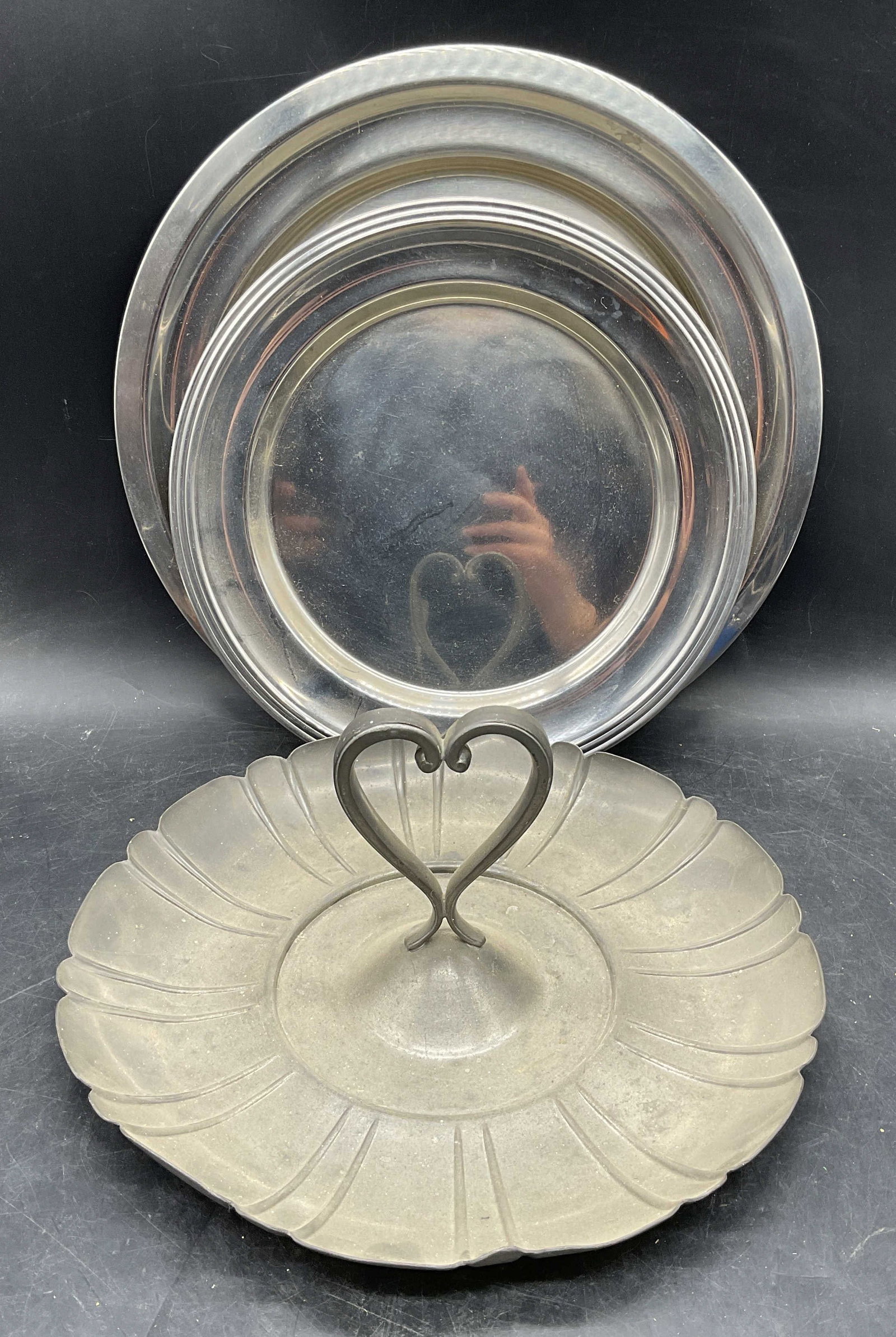 3 Pilgrim, Gense Pewter Stainless Steel Platters (1 of 8)