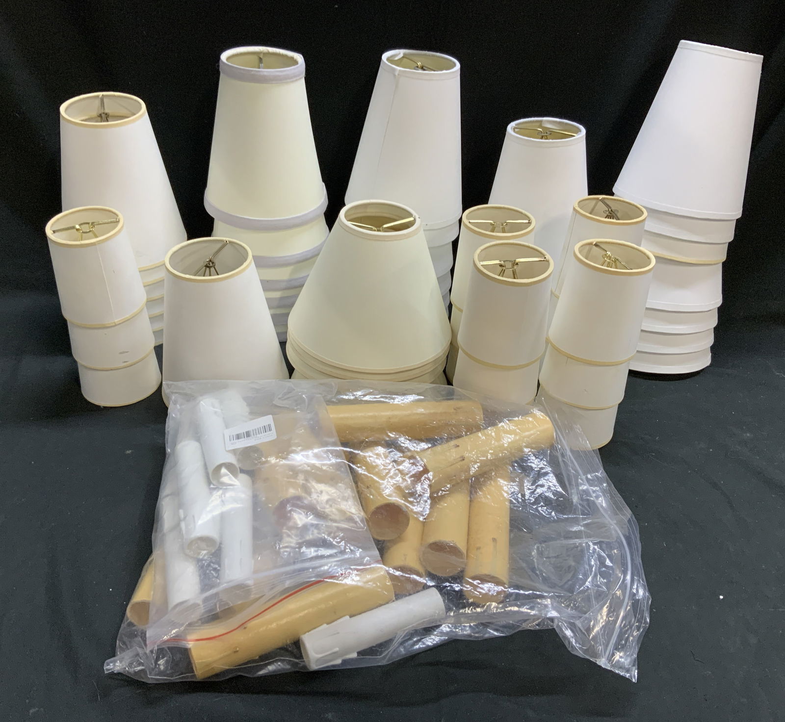 Lot 30+ White Lamp Shades & Candle Cover Sleeves (1 of 8)