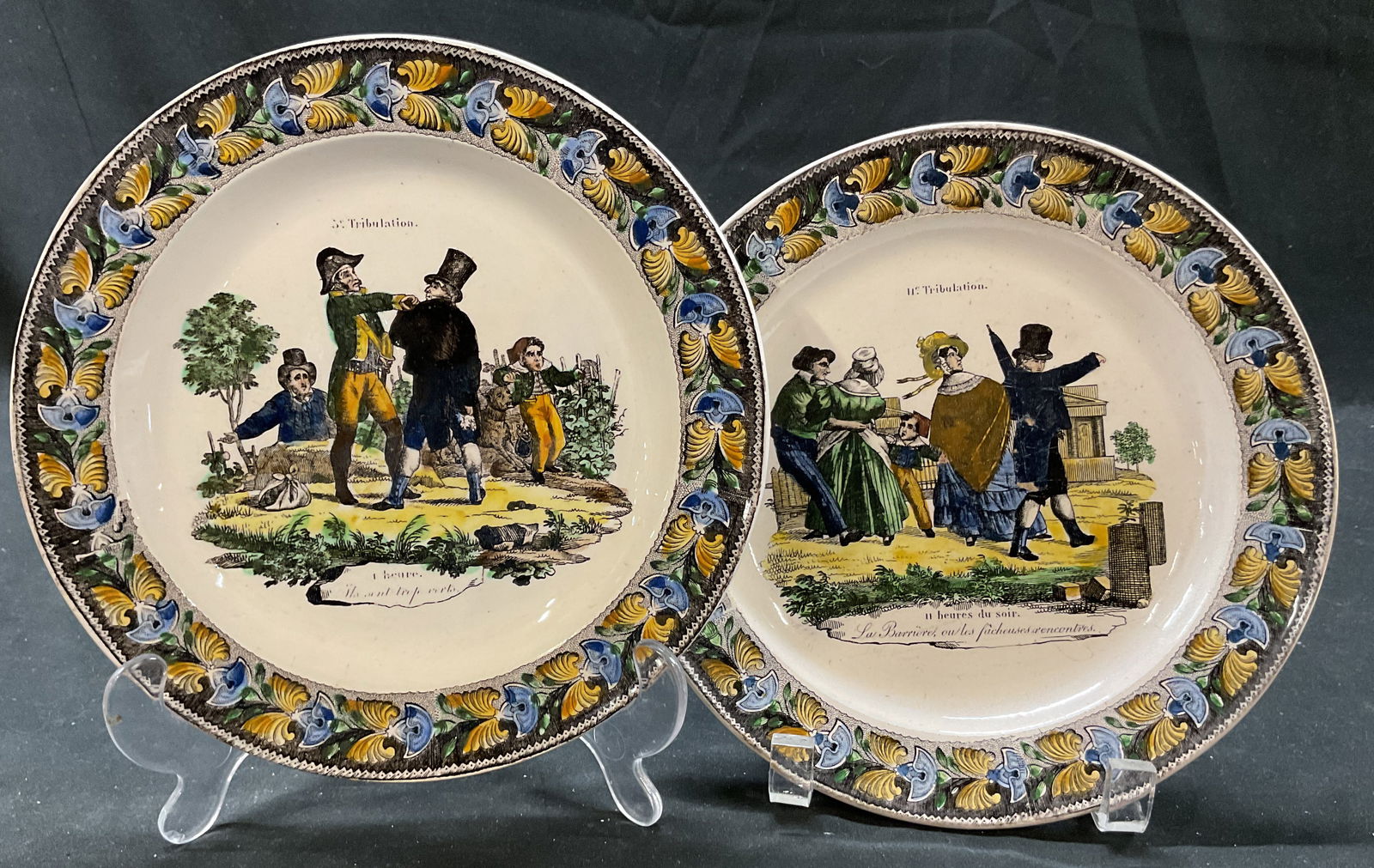 Lot 2 Vintage French Figural Ceramic Plates (1 of 13)